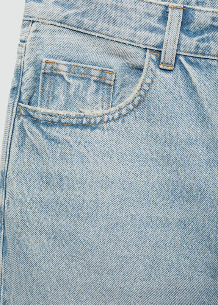 Straight-fit denim bermuda shorts — Light Blue