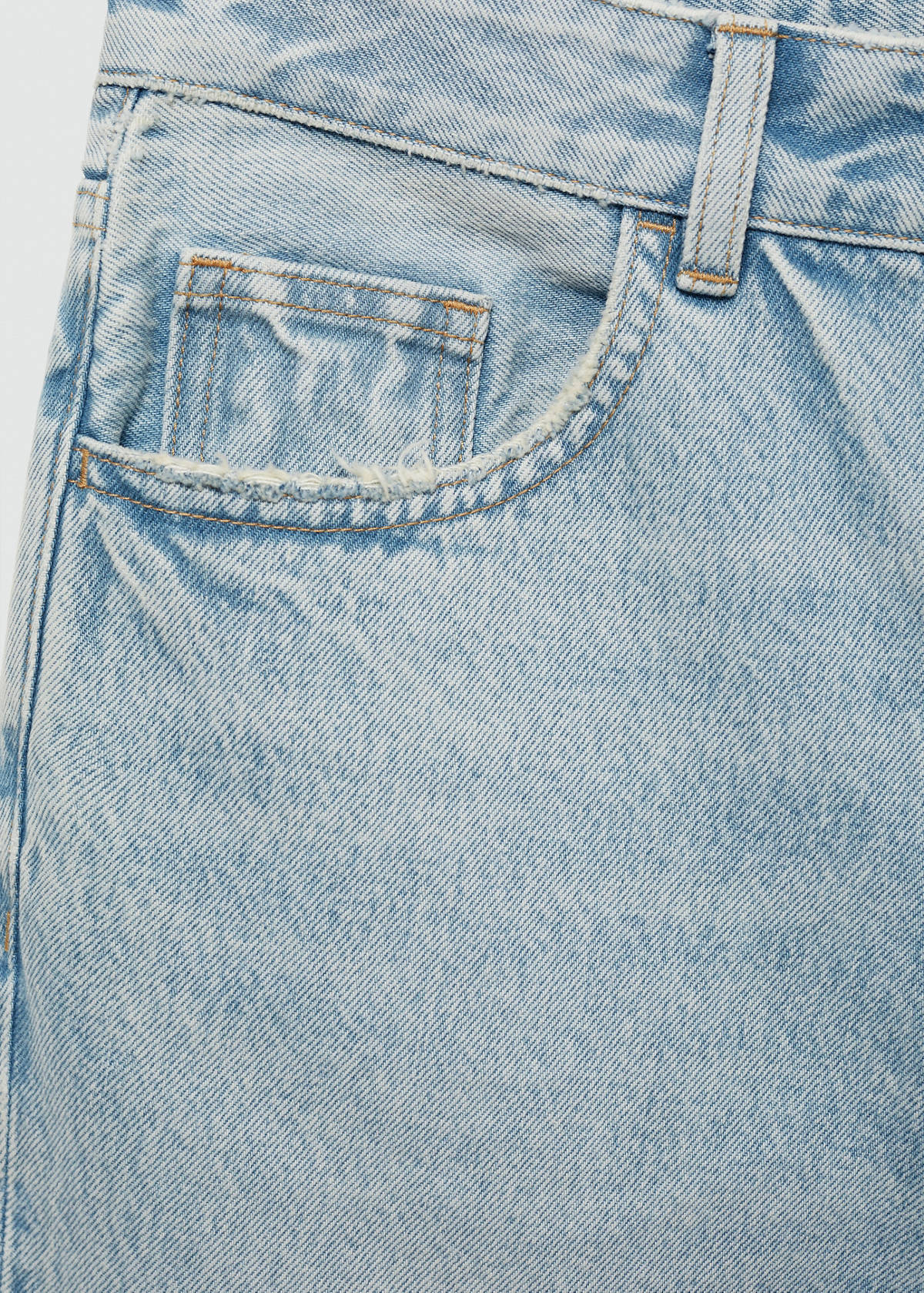 Straight-fit denim bermuda shorts — Light Blue