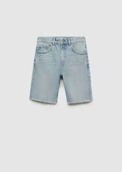 Straight-fit denim bermuda shorts — Light Blue 1