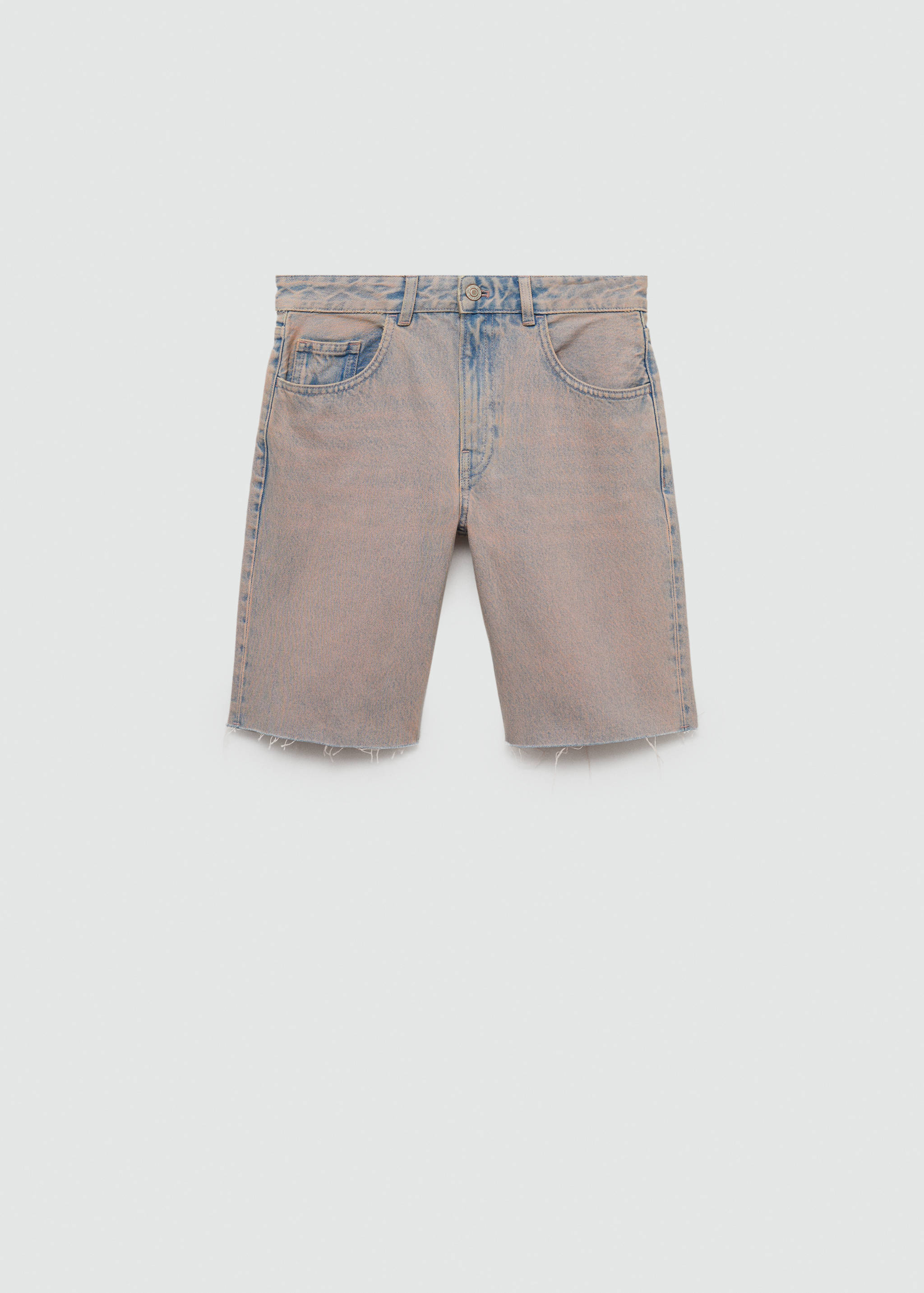 Denim bermuda shorts with washed effect - Article without model