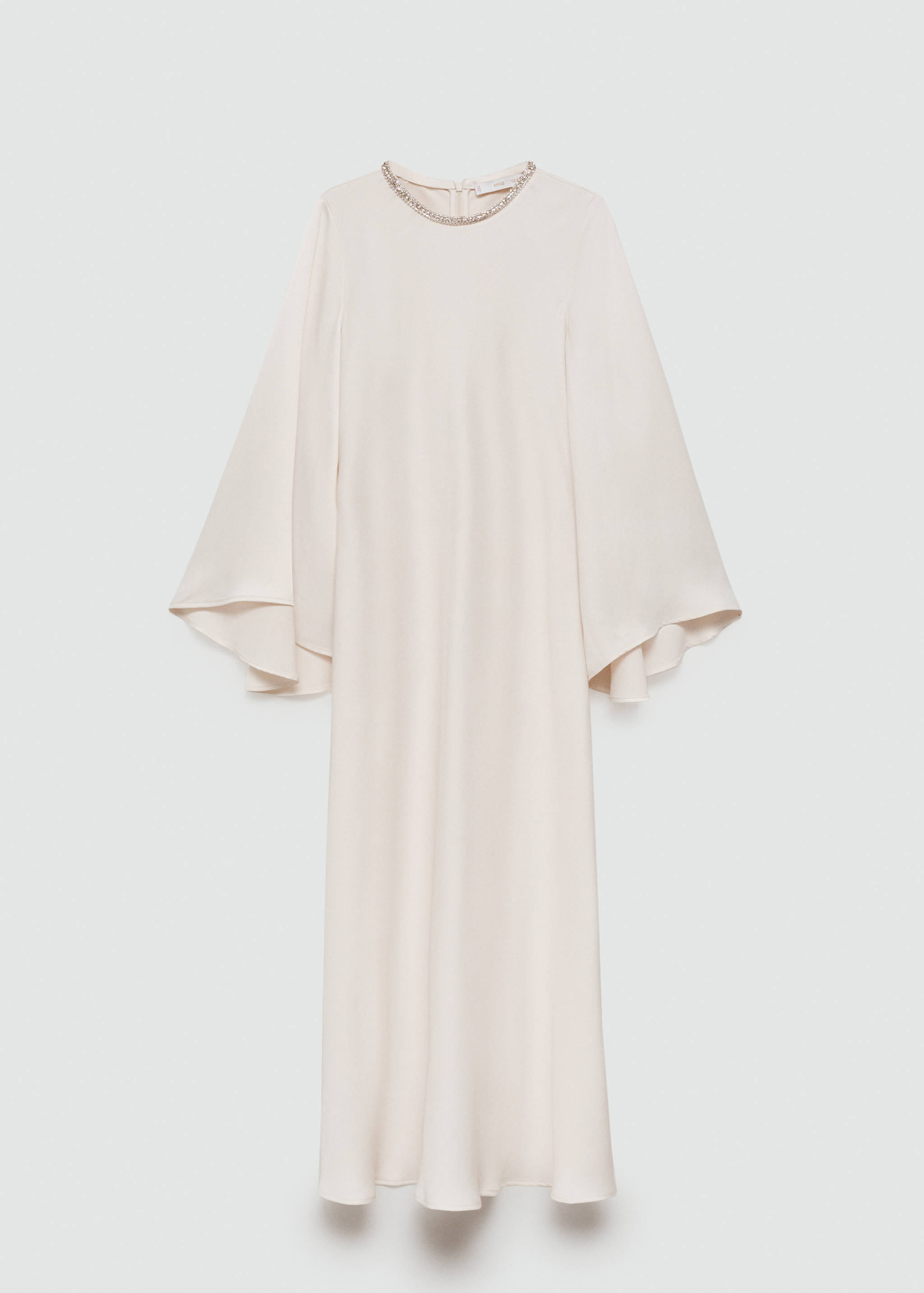 Flared-sleeve satin dress - Article without model