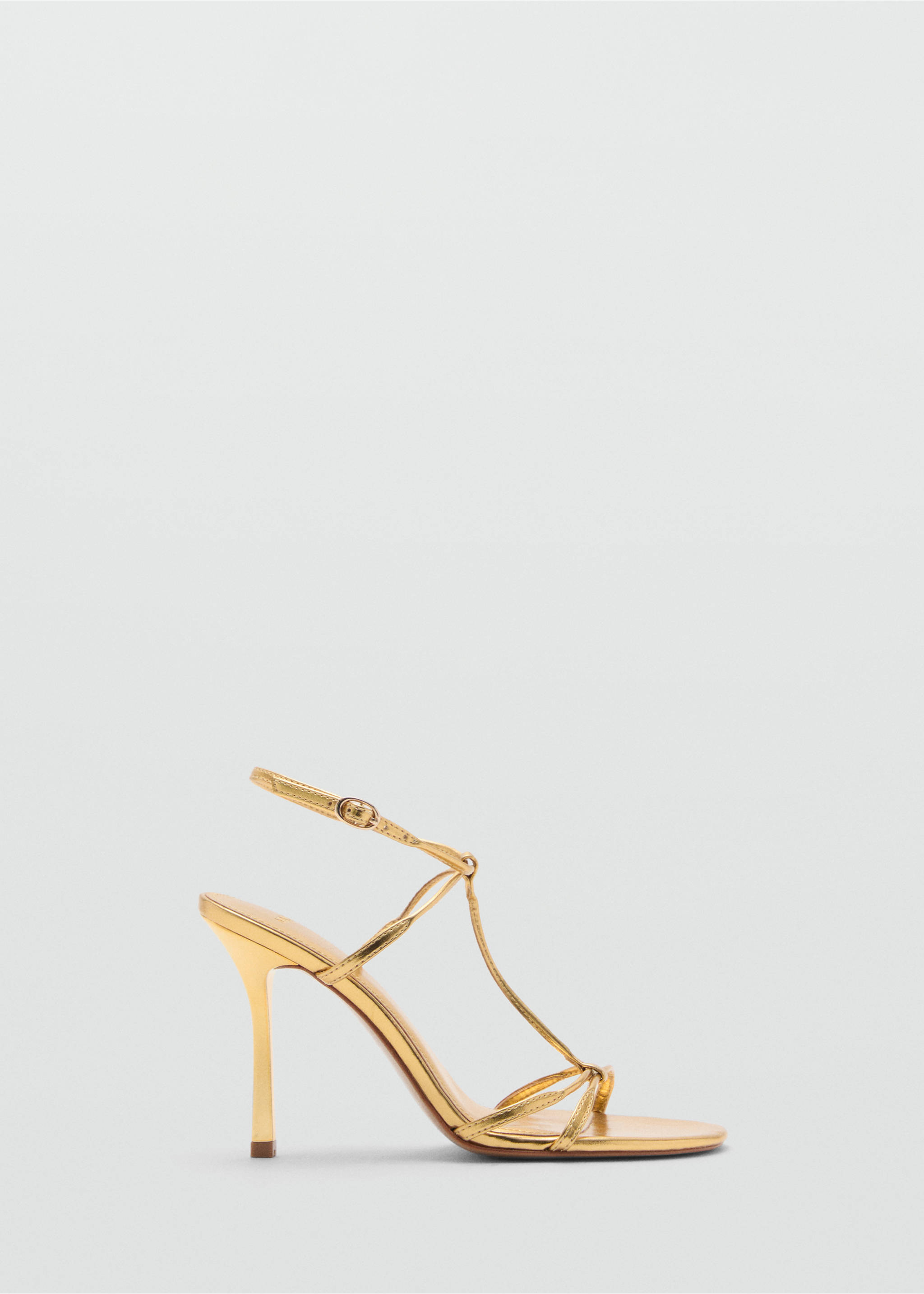 Metallic straps sandals - Article without model, Gold. Ref: 77050296-00.