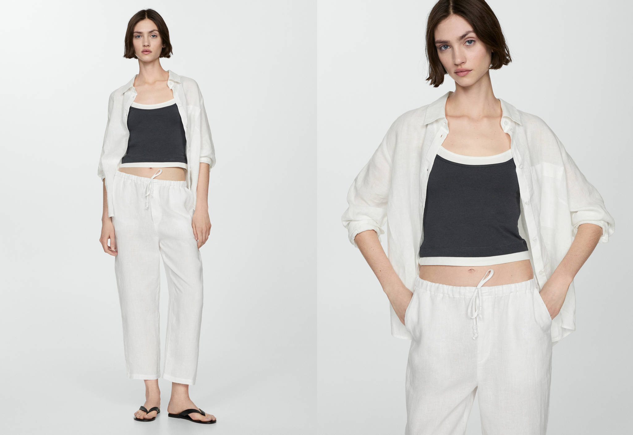 Pantalon jogging lin - Plan panoramique