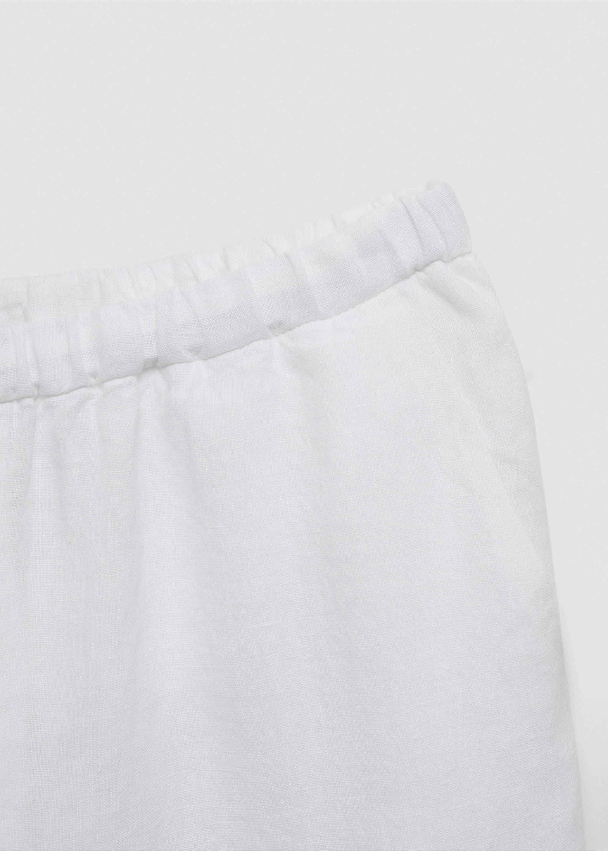 Linen jogger trousers - Details of the article 0, White. Ref: 77050332-00.