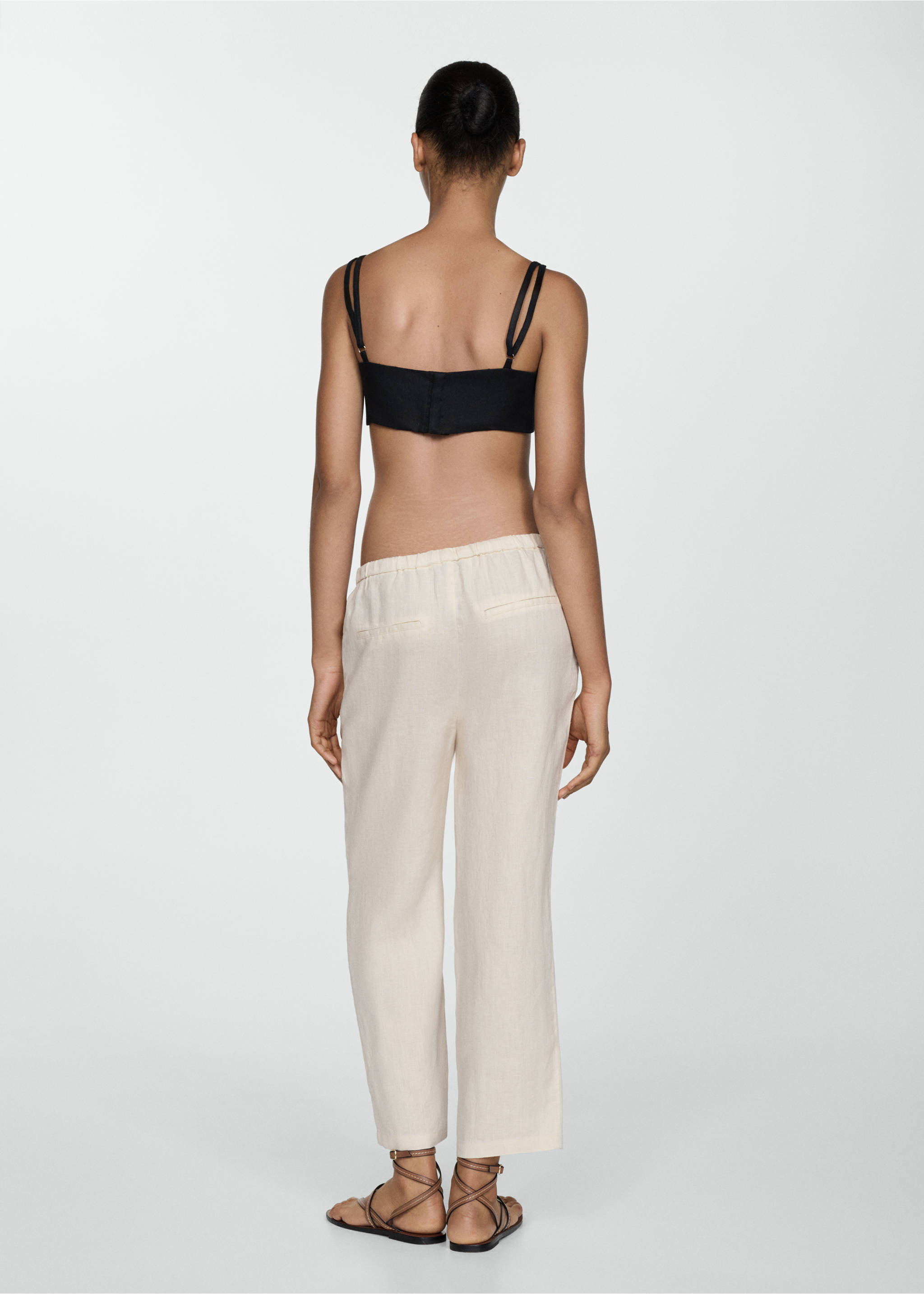 Pantalon jogging lin - Verso de l’article, Écru. Ref: 77050332-00.