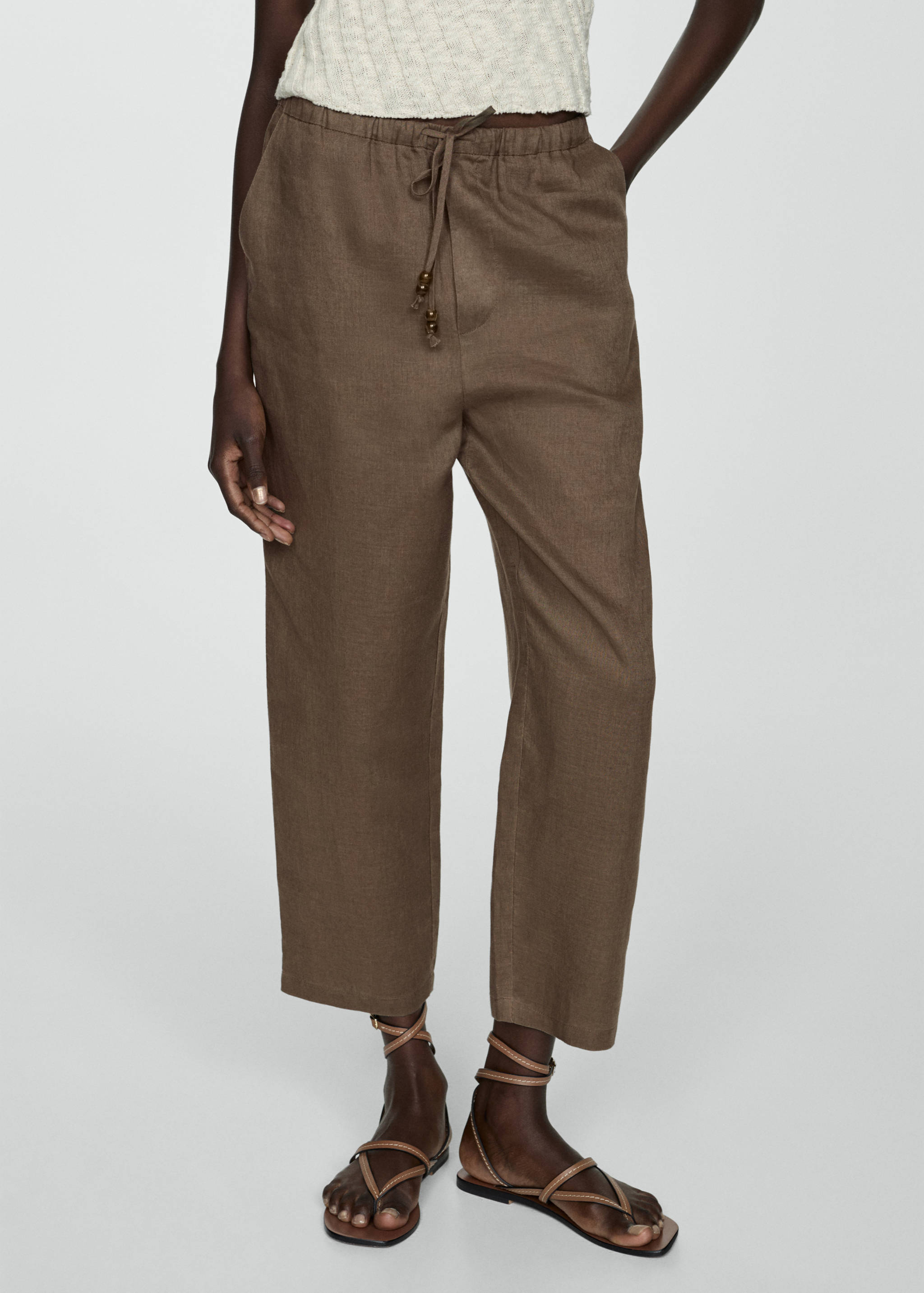 Linen jogger trousers - Medium plane
