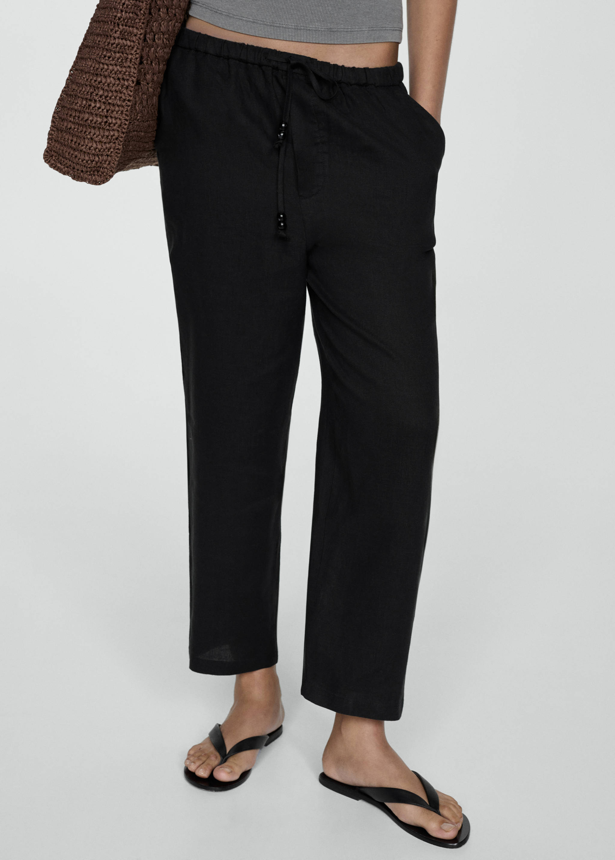 Linen jogger trousers - Medium plane