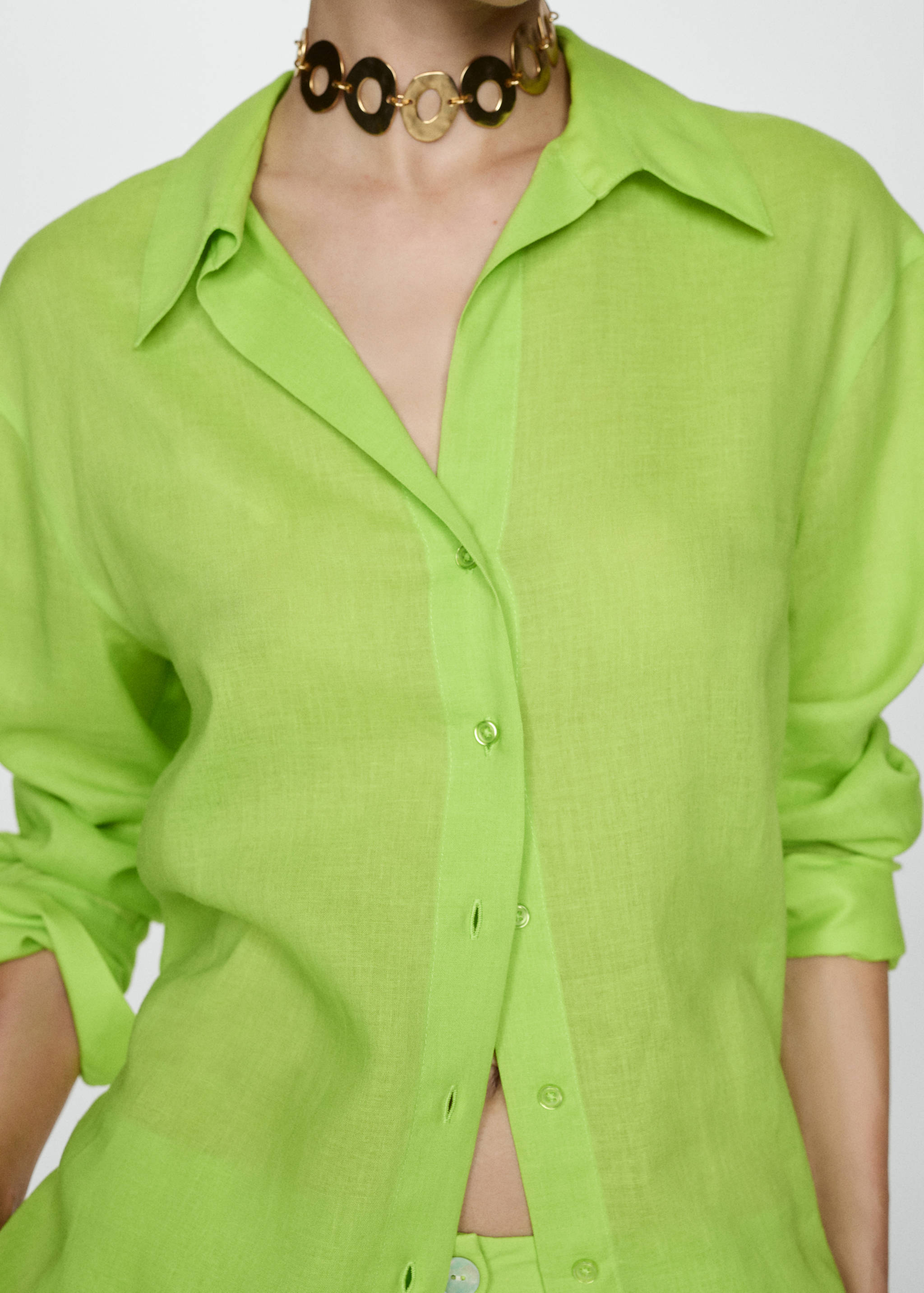 Chemise manches longues Lyocell - Plan moyen