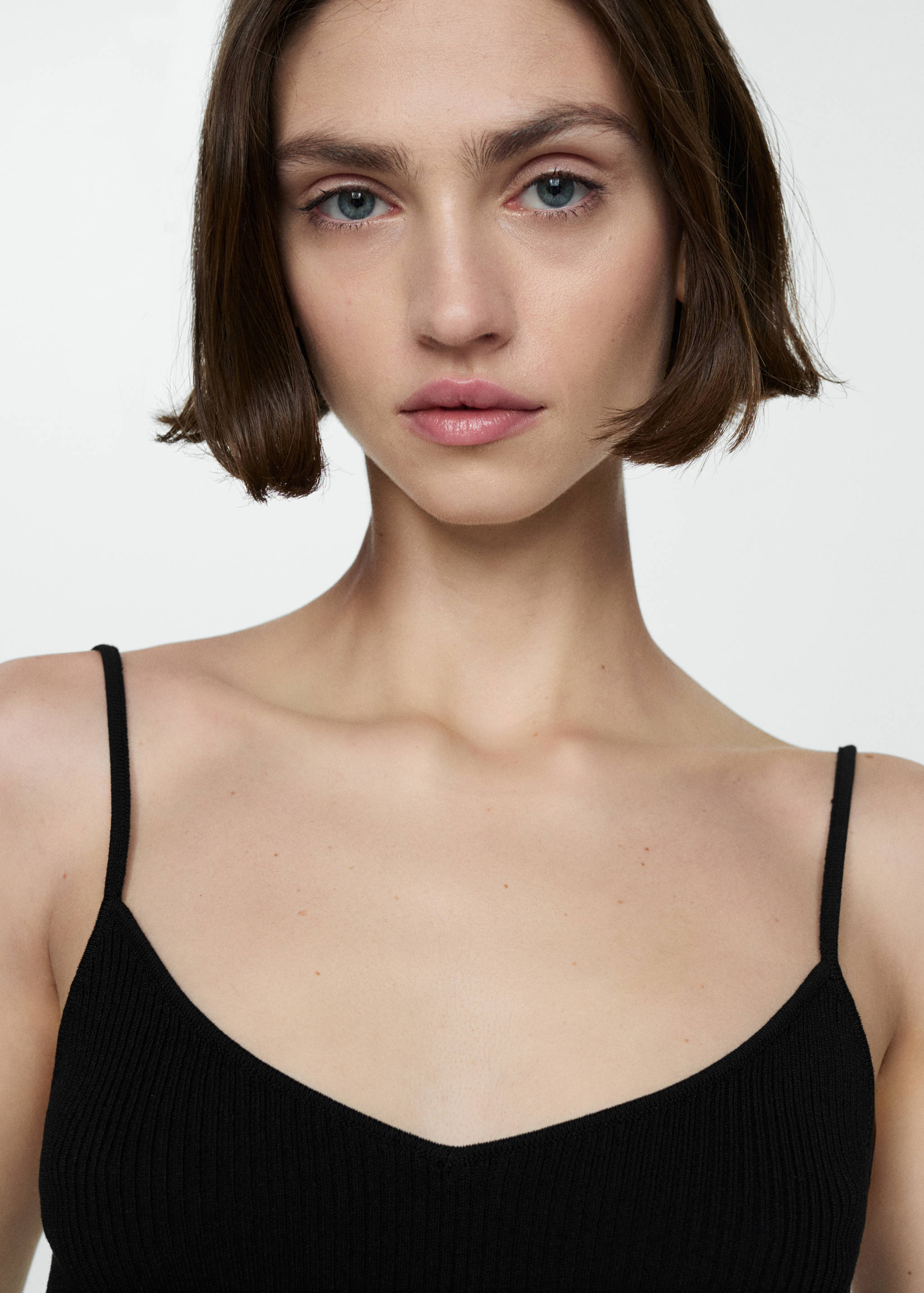 Top maille côtelée bretelles fines - Détail de l'article 1