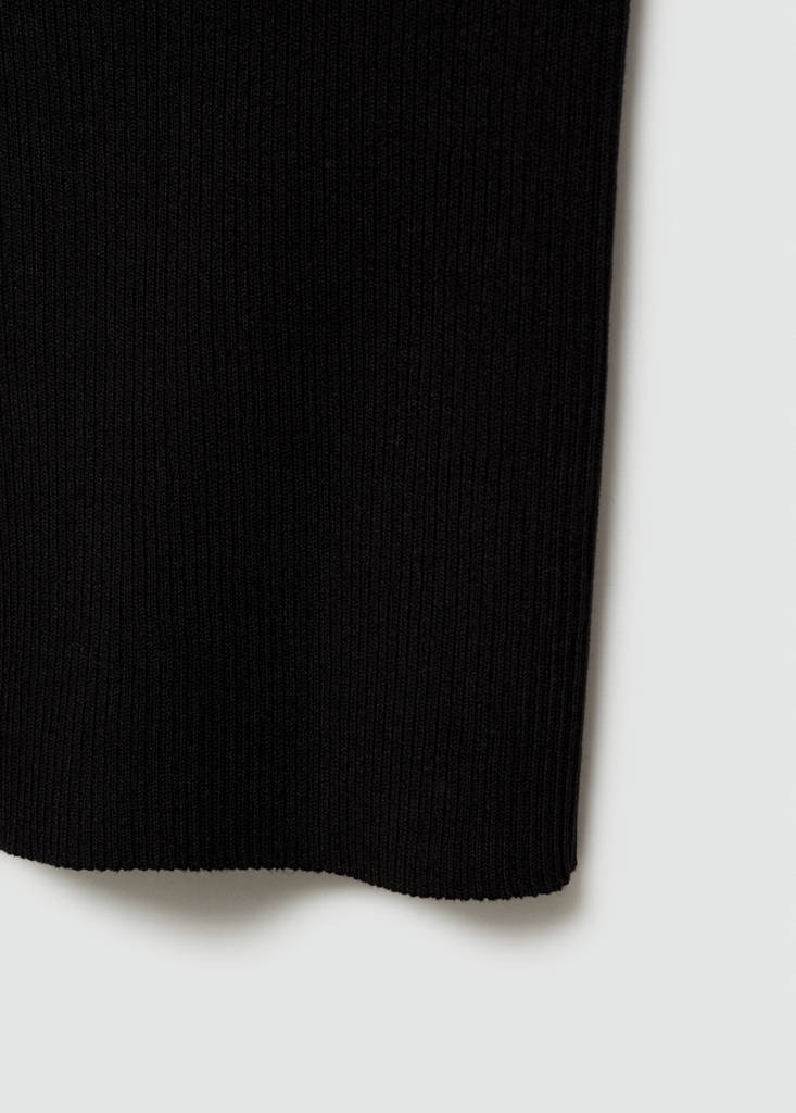 Ribbed top with thin straps — Black