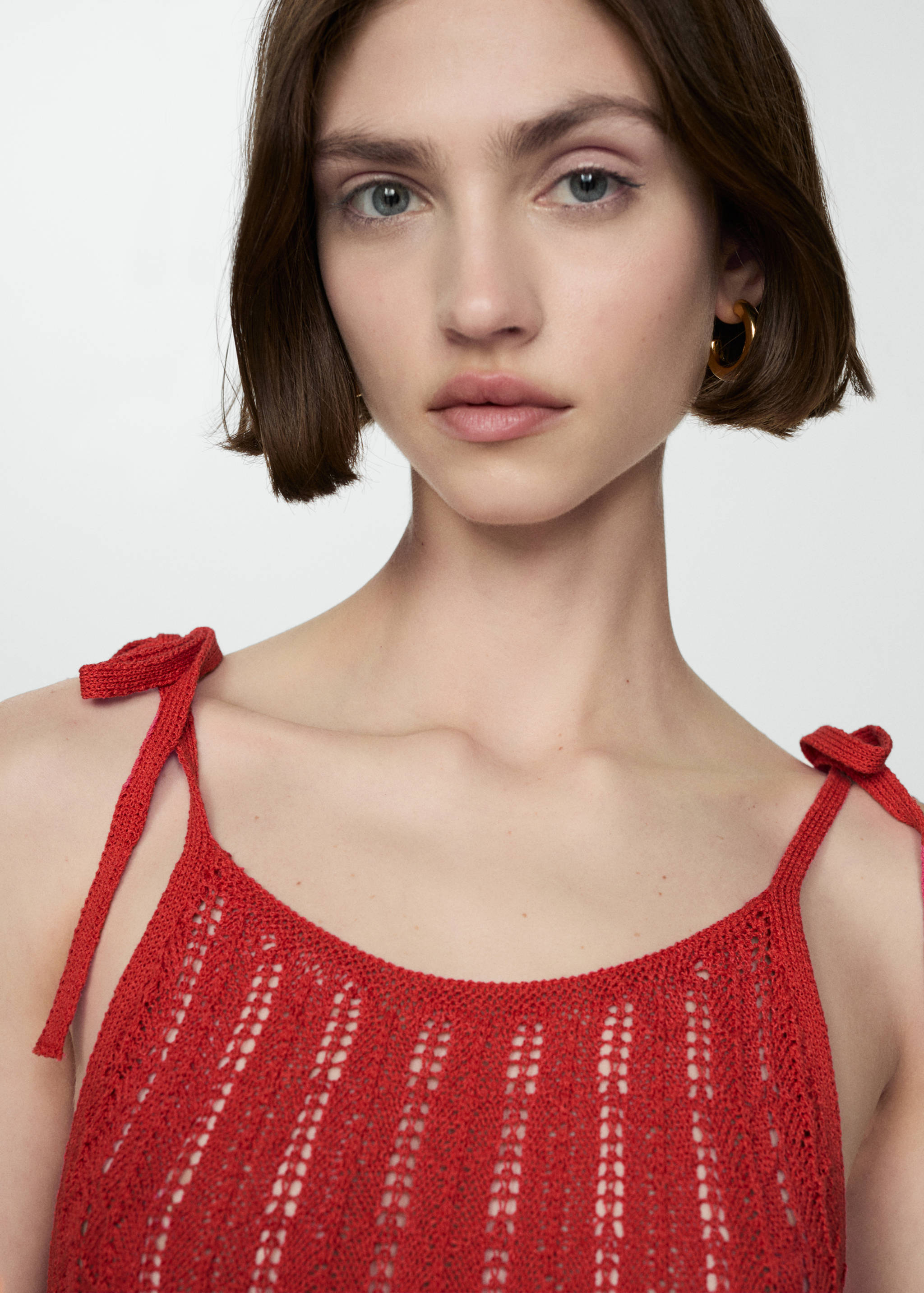 Openwork knitted dress with knots - Details of the article 1