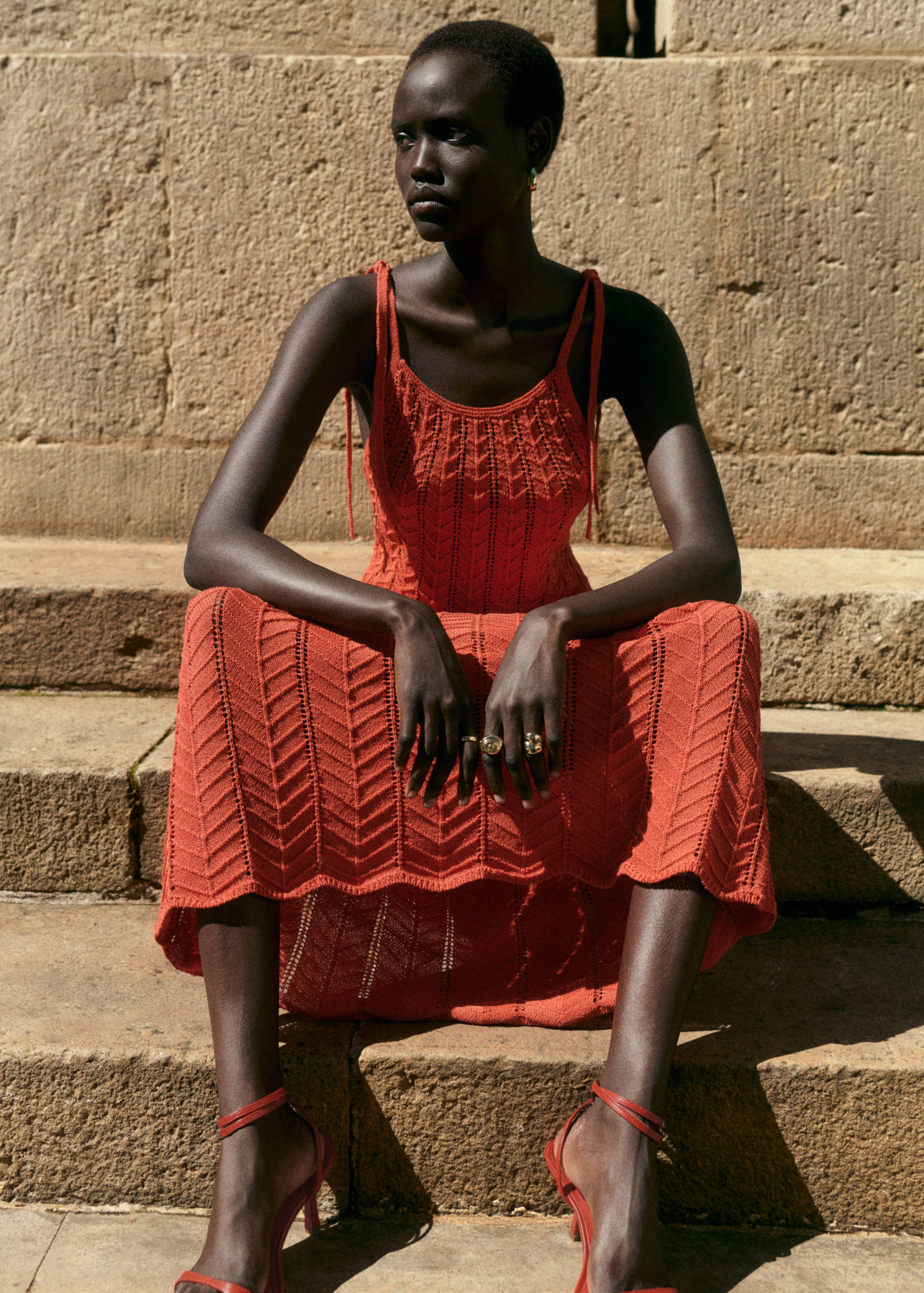 Openwork knitted dress with knots - Details of the article 6