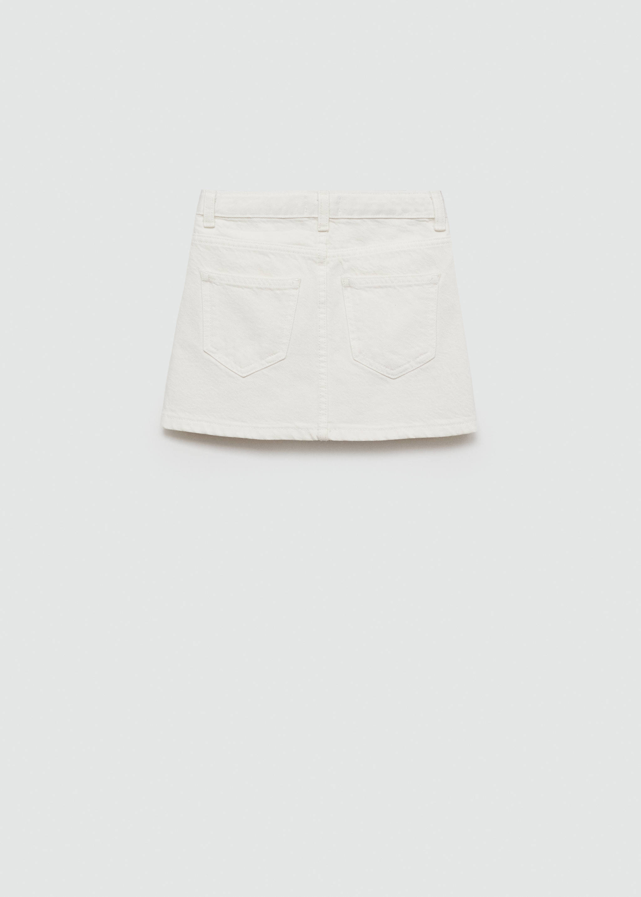 Denim skirt with frayed ends - Reverse of the article
