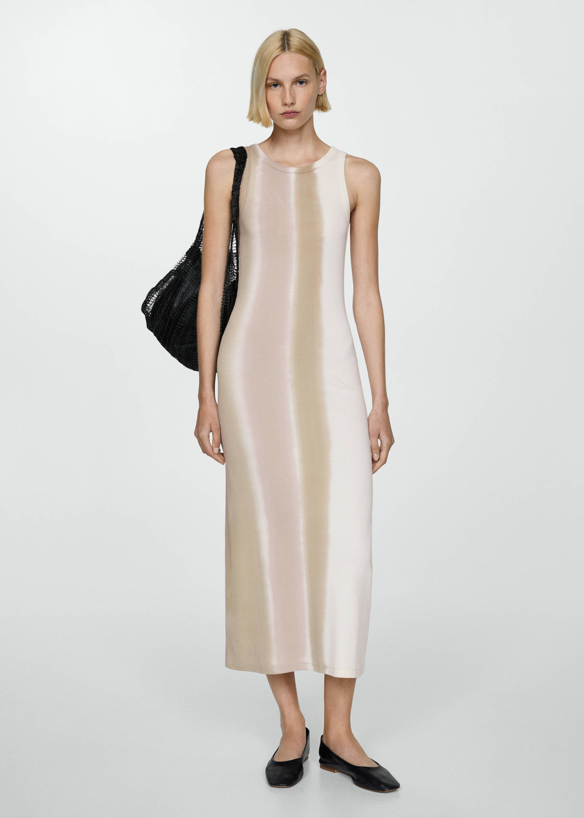 Tie-dye ribbed dress - General plane