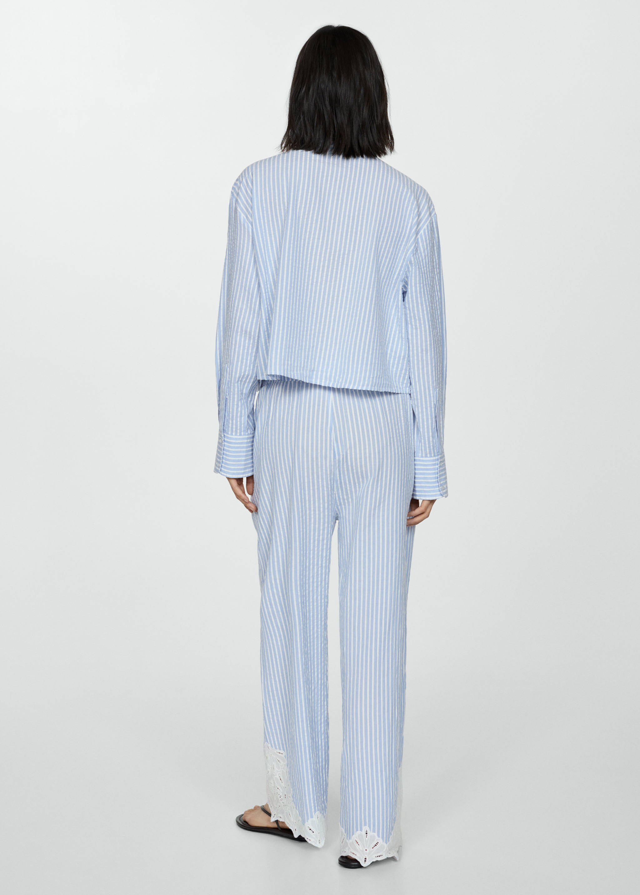 Embroidered striped trousers - Reverse of the article