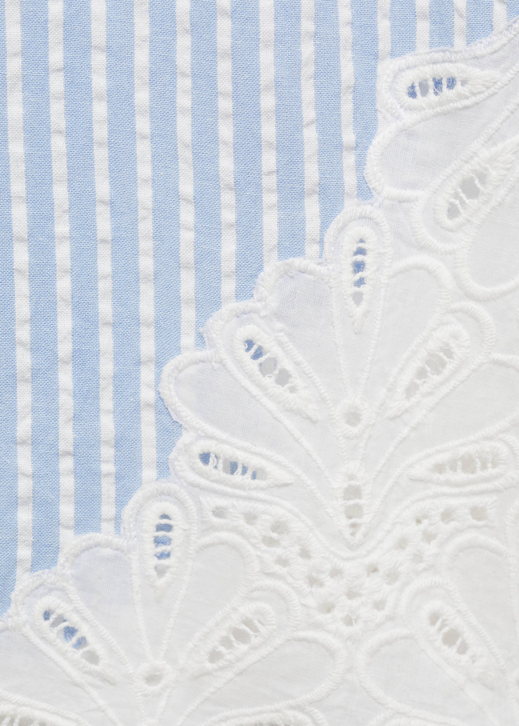 Embroidered striped trousers - Details of the article 0