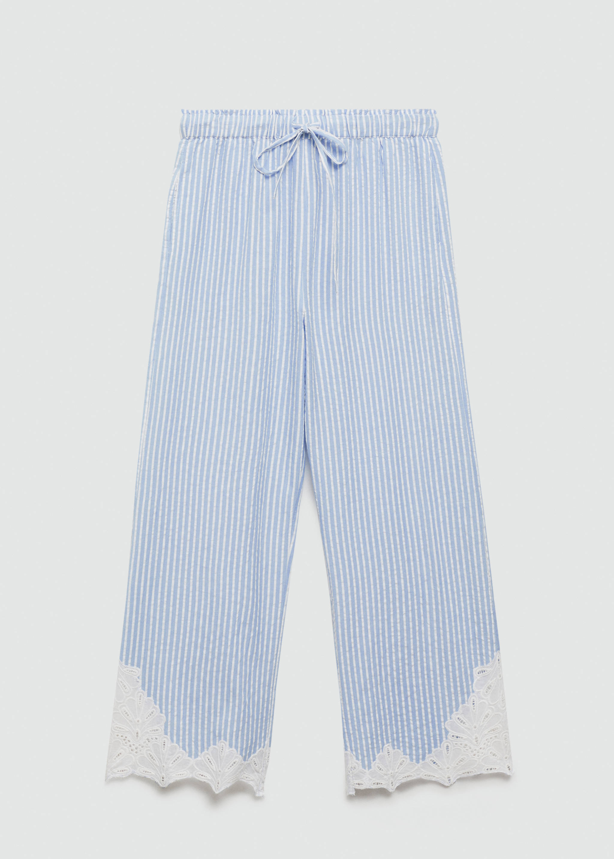 Embroidered striped pants - Article without model