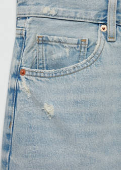 Denim miniskirt with frayed hem — Light Blue 10