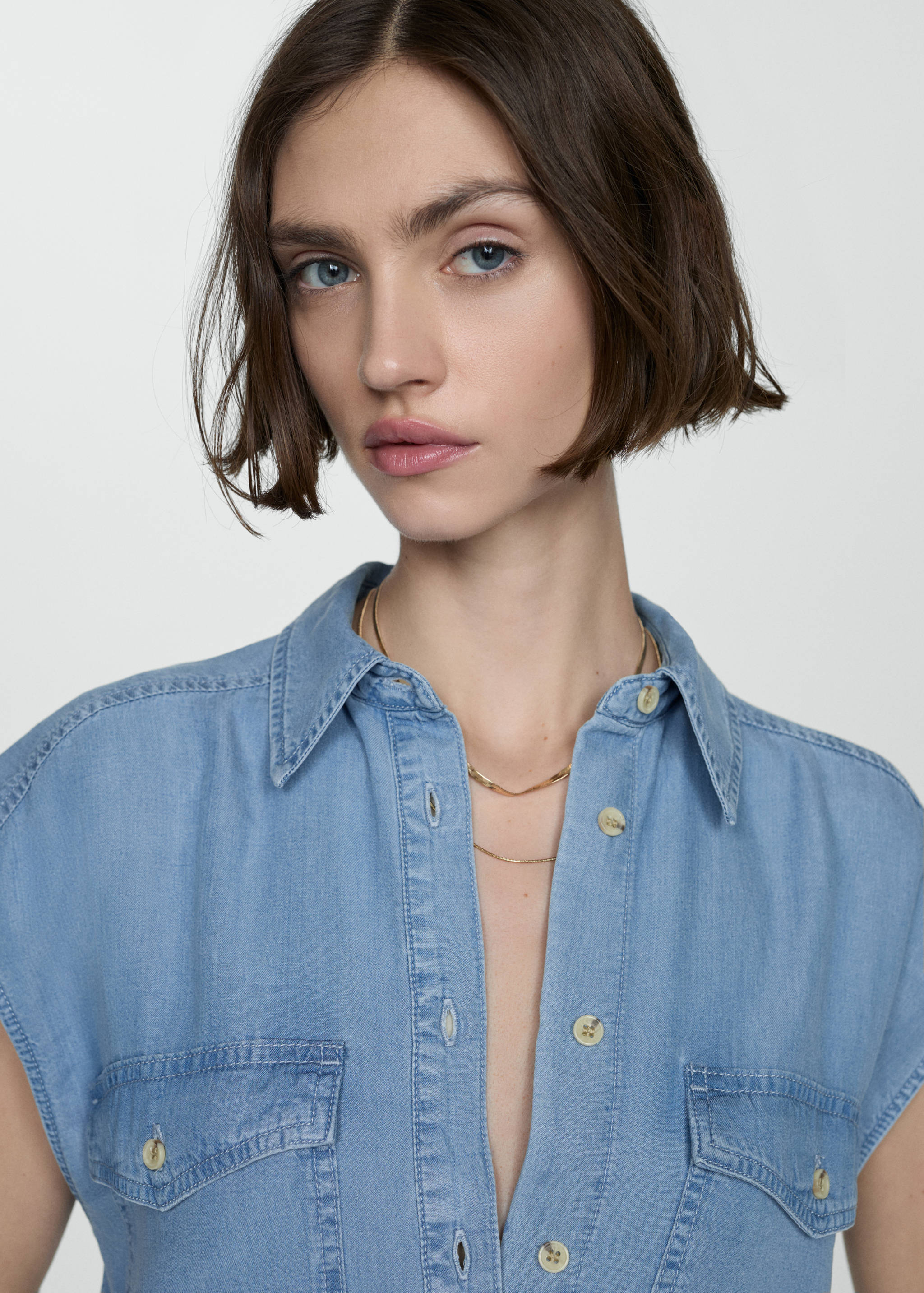 Lyocell sleeveless shirt - Details of the article 1