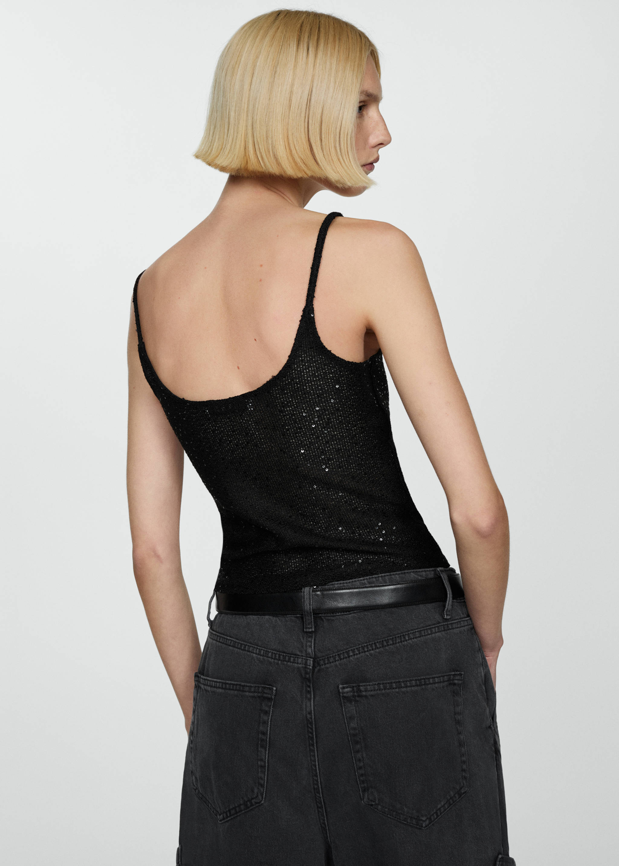 Sequined tank top - Reverse of the article