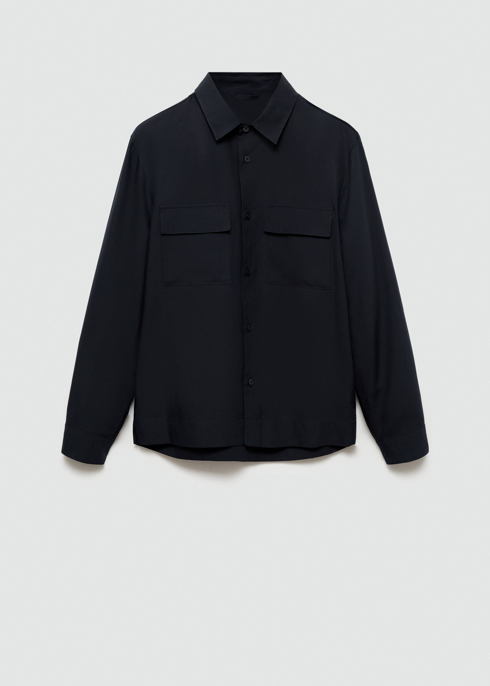 天丝亚麻口袋外套衬衫 - null