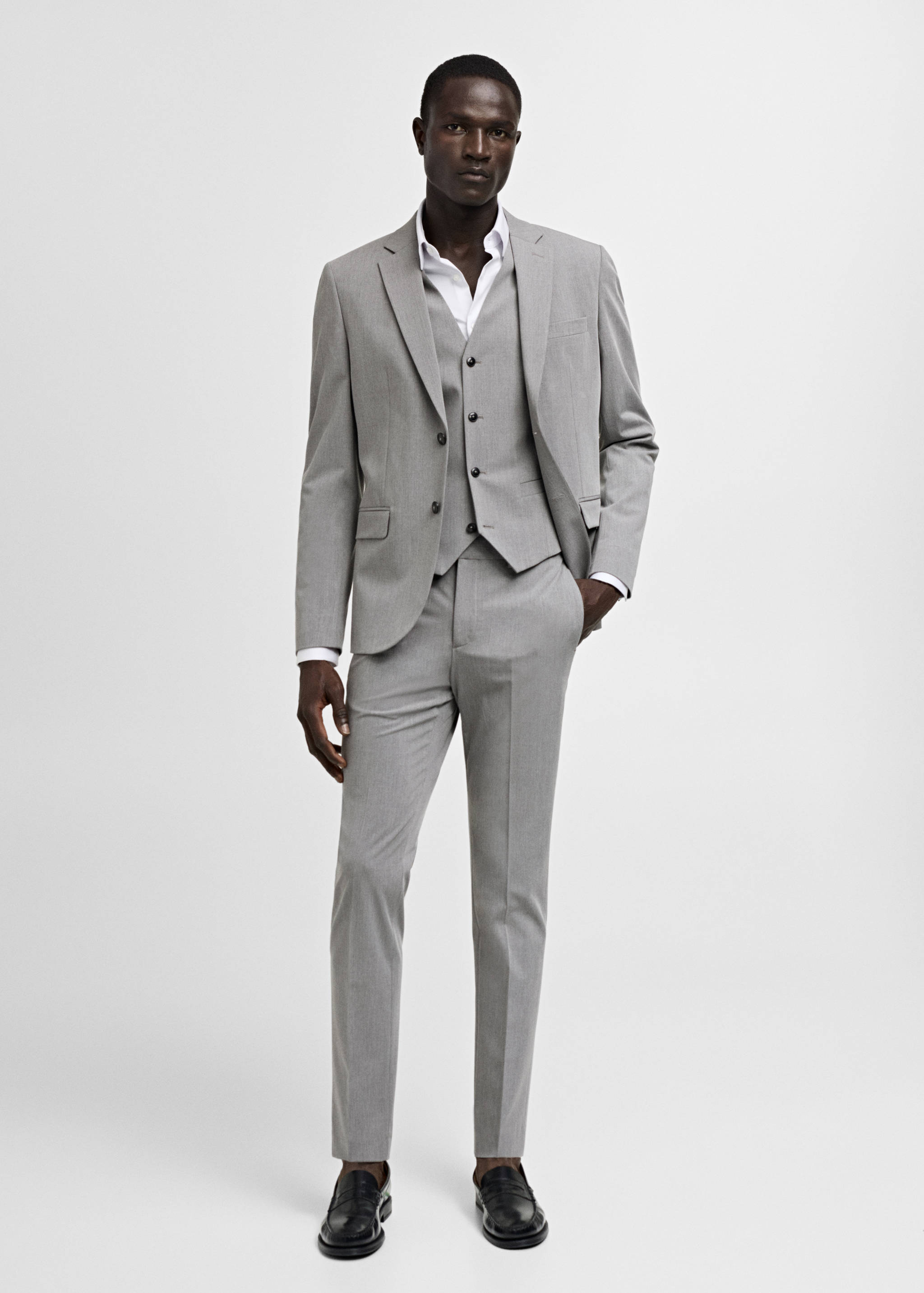 Super slim-fit suit jacket in stretch fabric - General plane