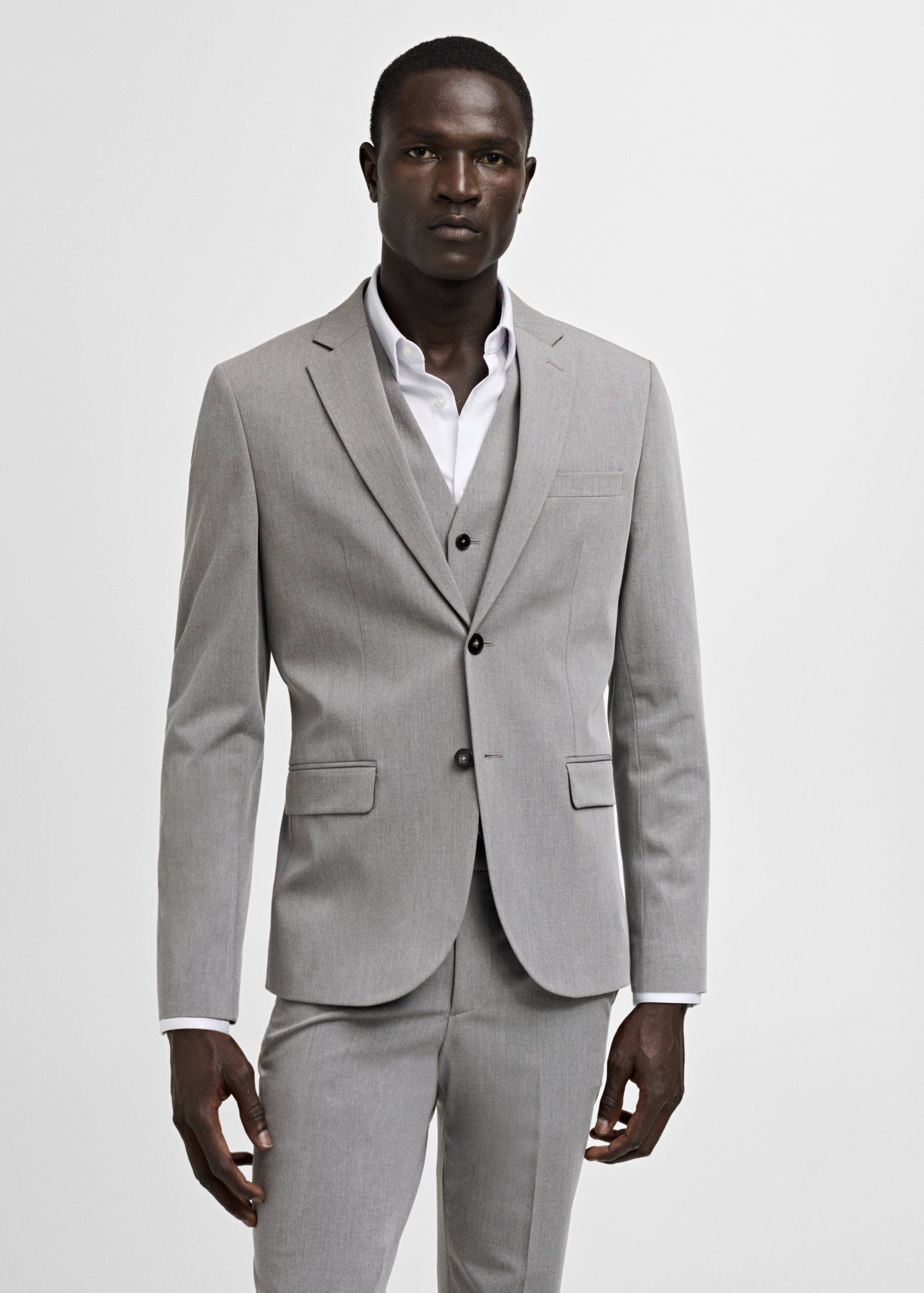 Super slim-fit suit jacket in stretch fabric - Medium plane