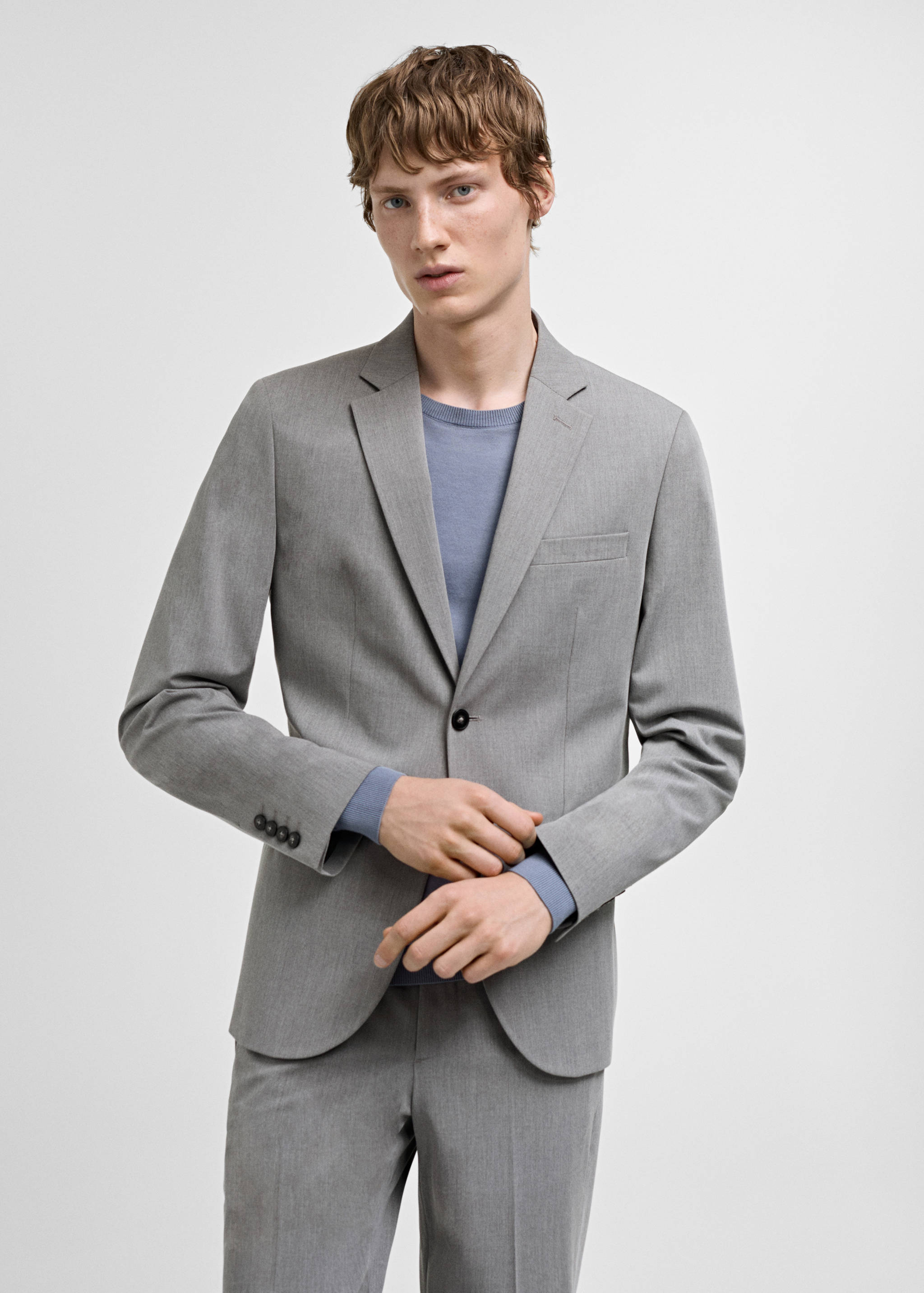 Super slim-fit suit jacket in stretch fabric - Medium plane