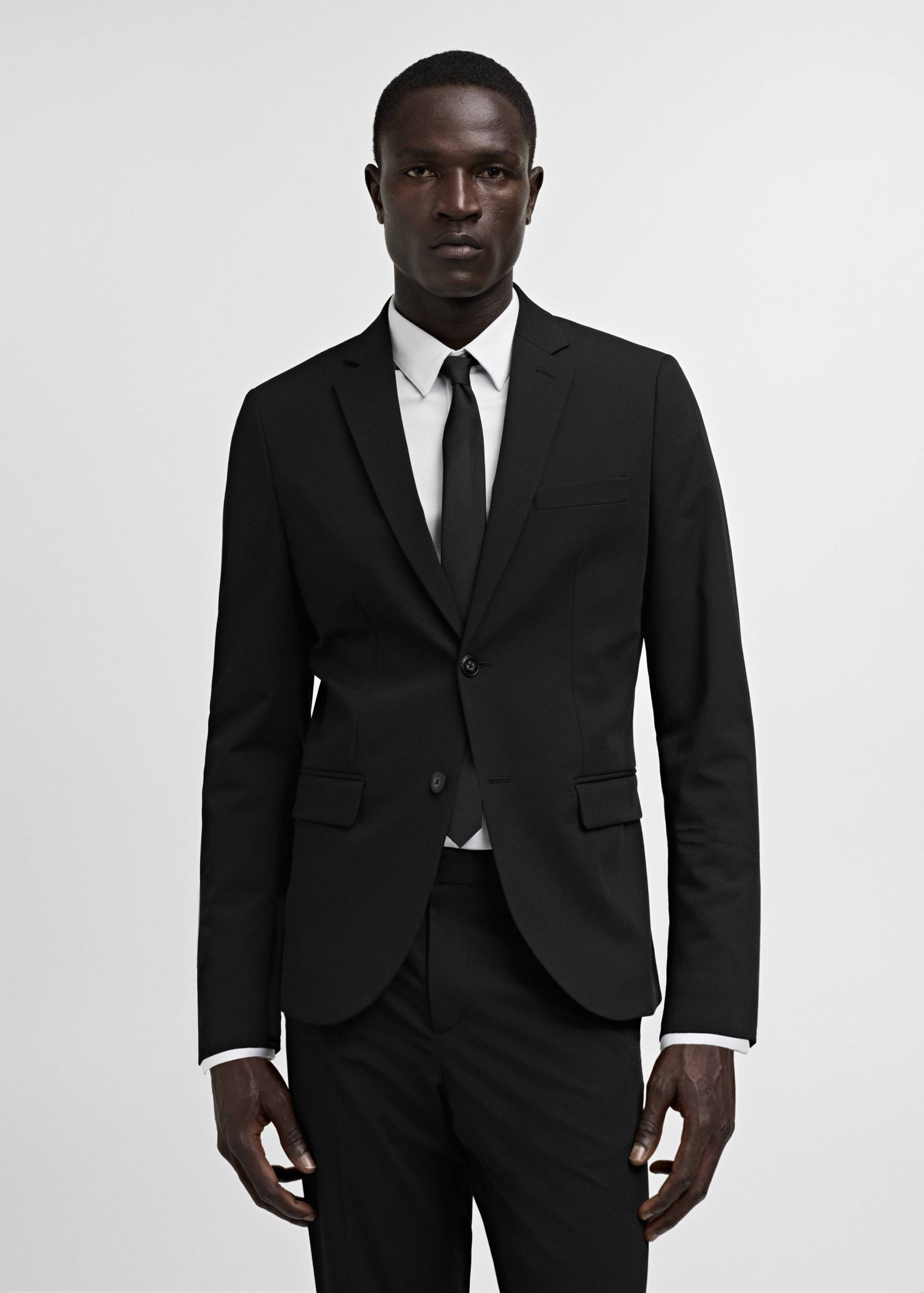 Super slim-fit suit jacket in stretch fabric - Medium plane