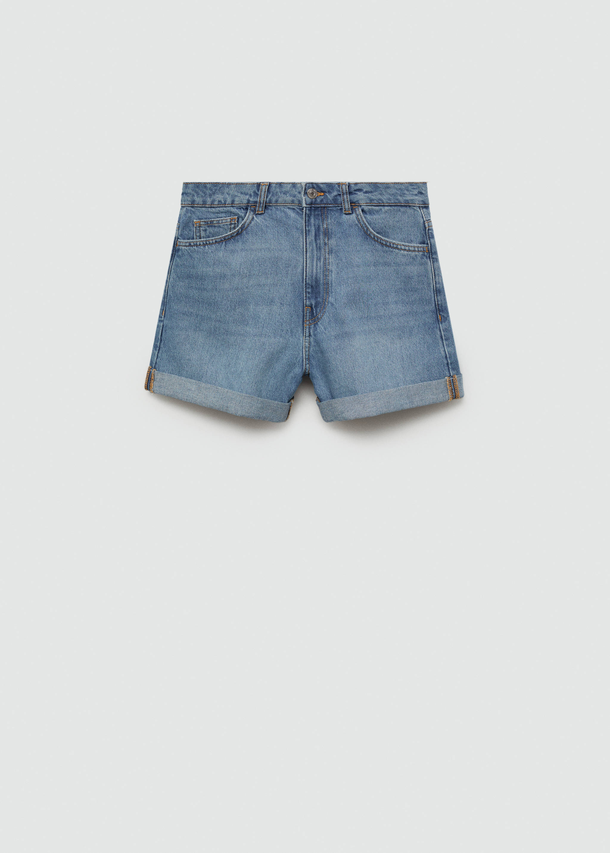 Shorts denim mom-fit tiro alto - Artículo sin modelo