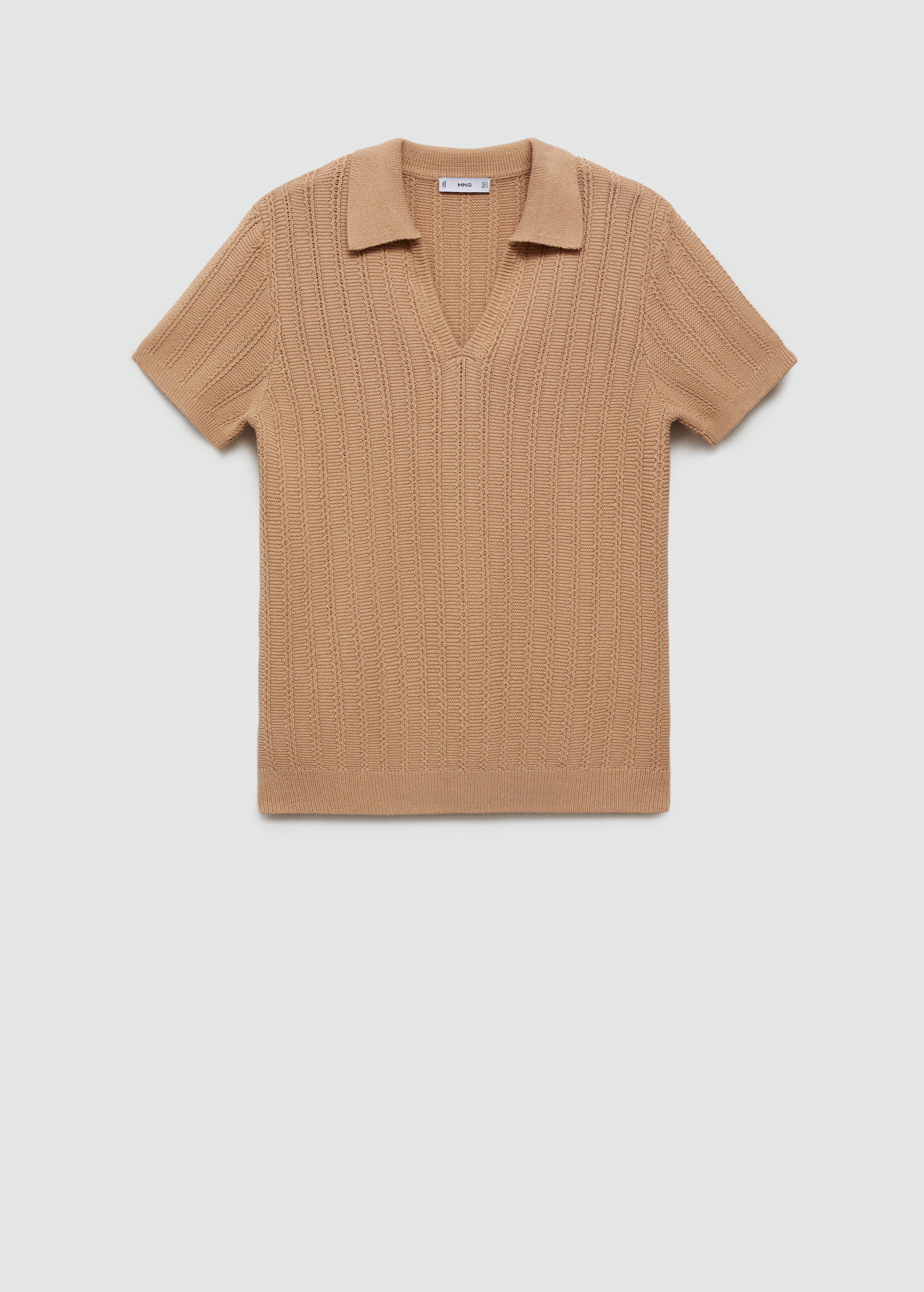 Twisted knitted cotton polo shirt - Article without model