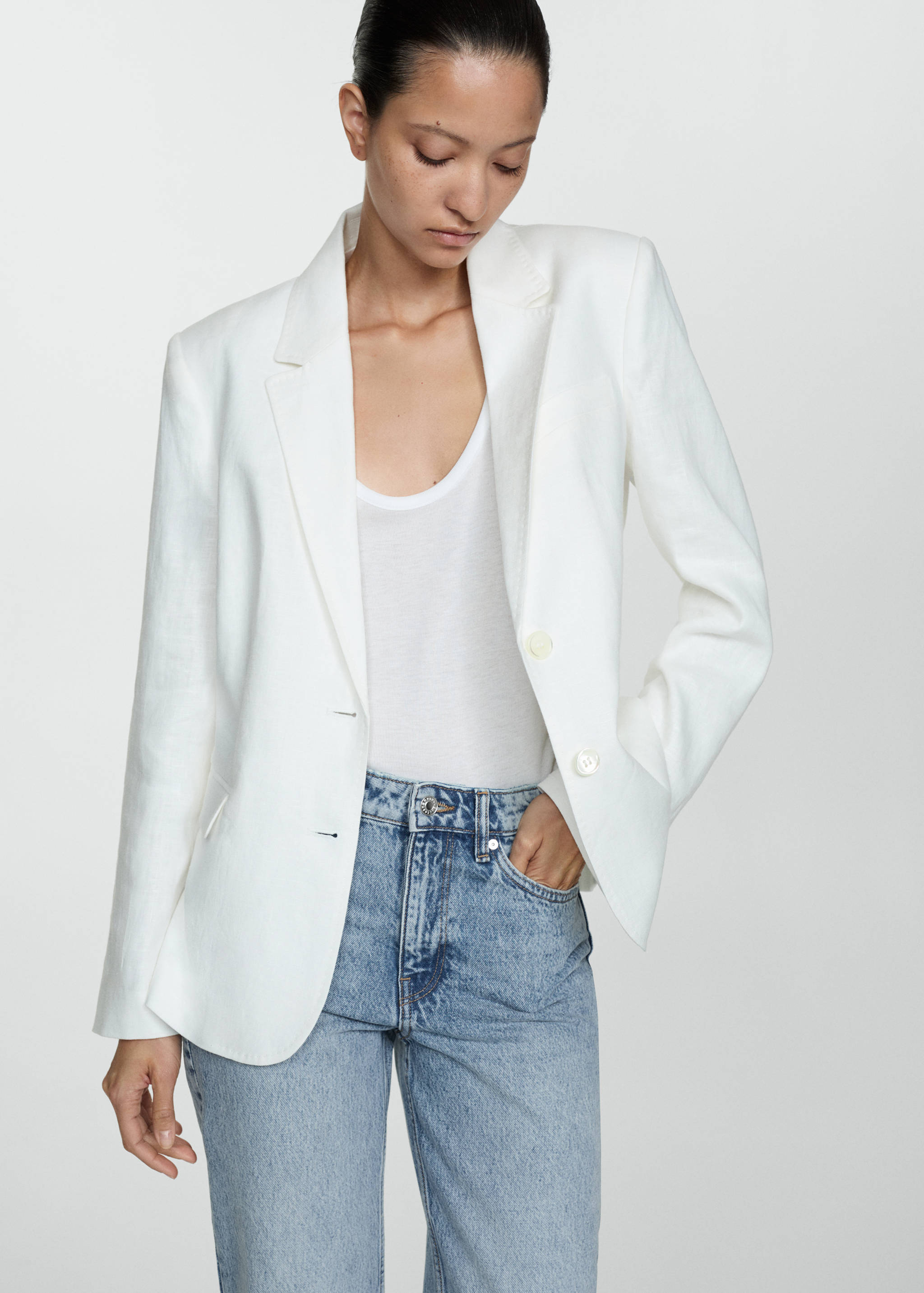 Jeans Blanca rectos crop - Detalle del artículo 1