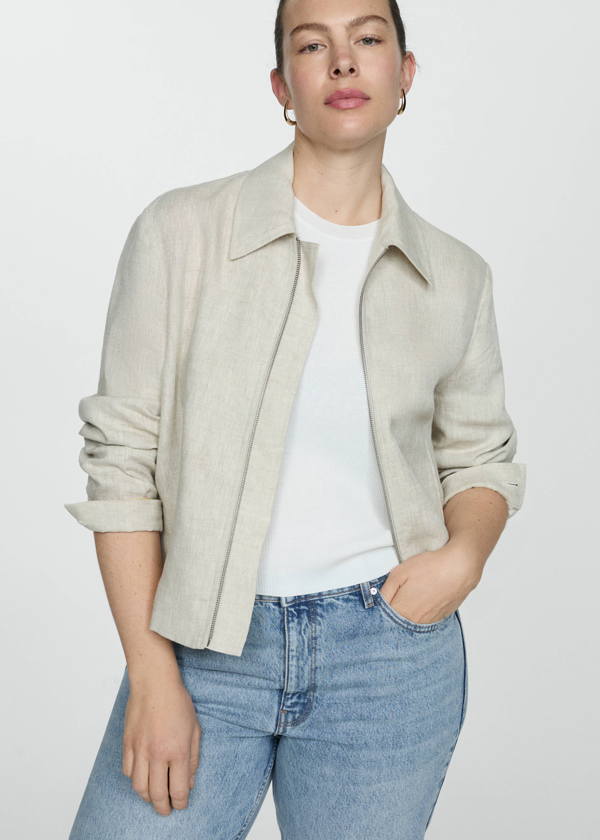 Jeans Blanca rectos crop - Detalle del artículo 4