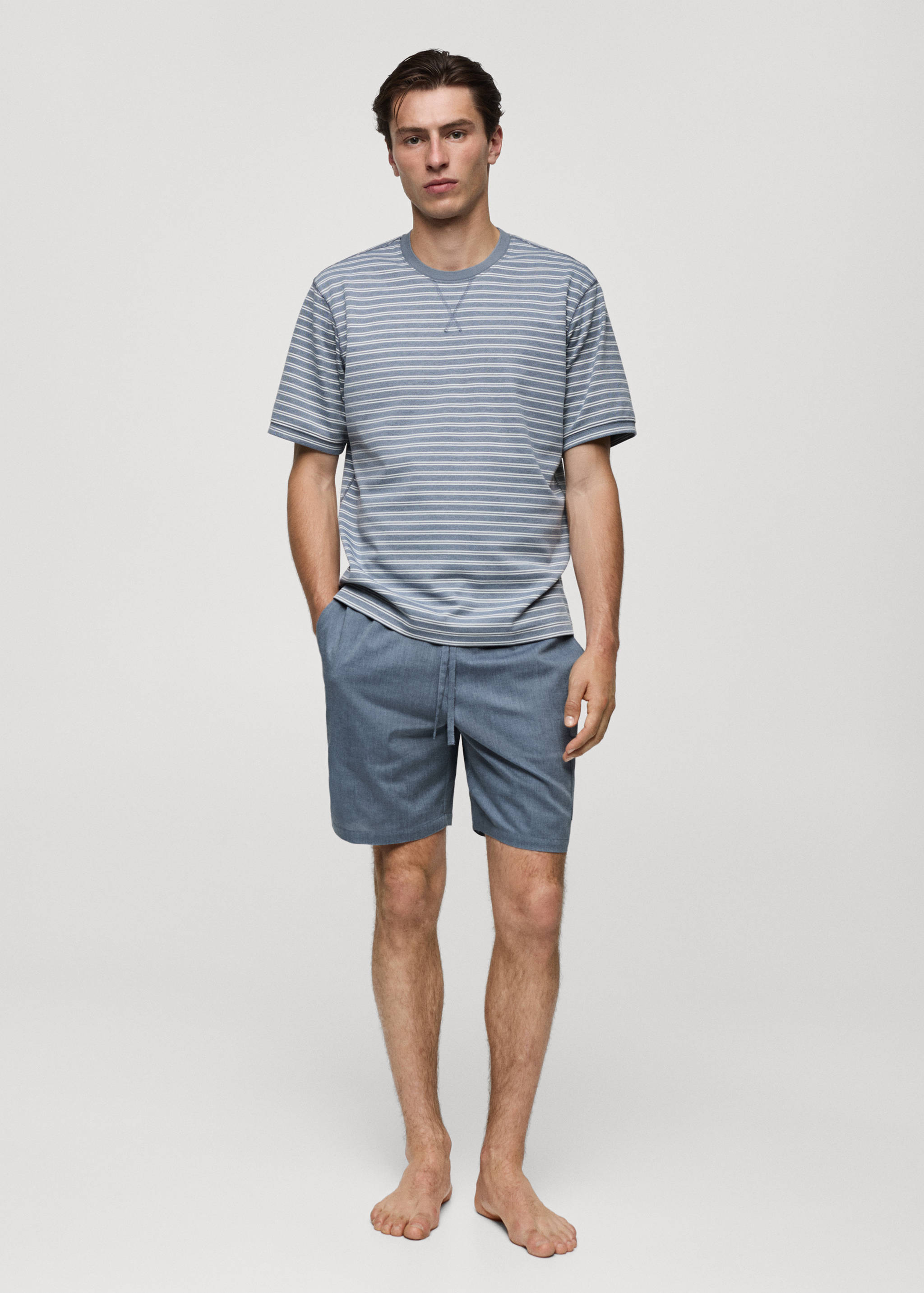 Striped cotton pyjama pack - General plane