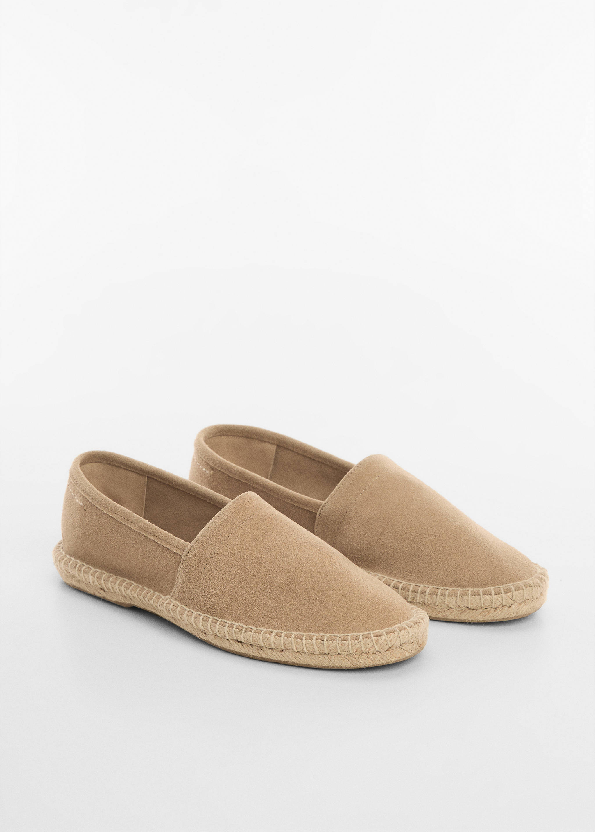 Espadrilles cuir suède jute - Plan moyen