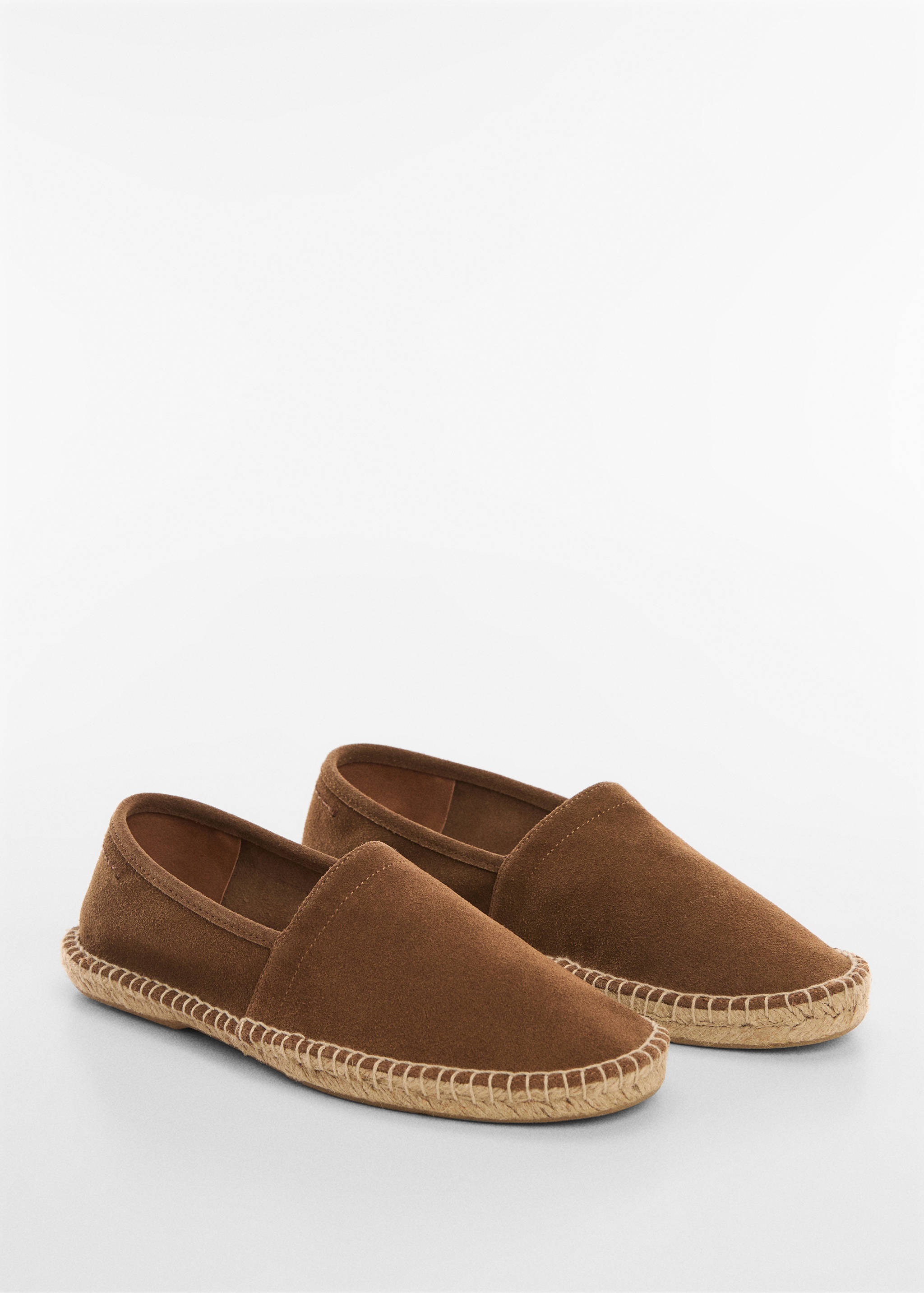 Espadrilles cuir suède jute - Plan moyen