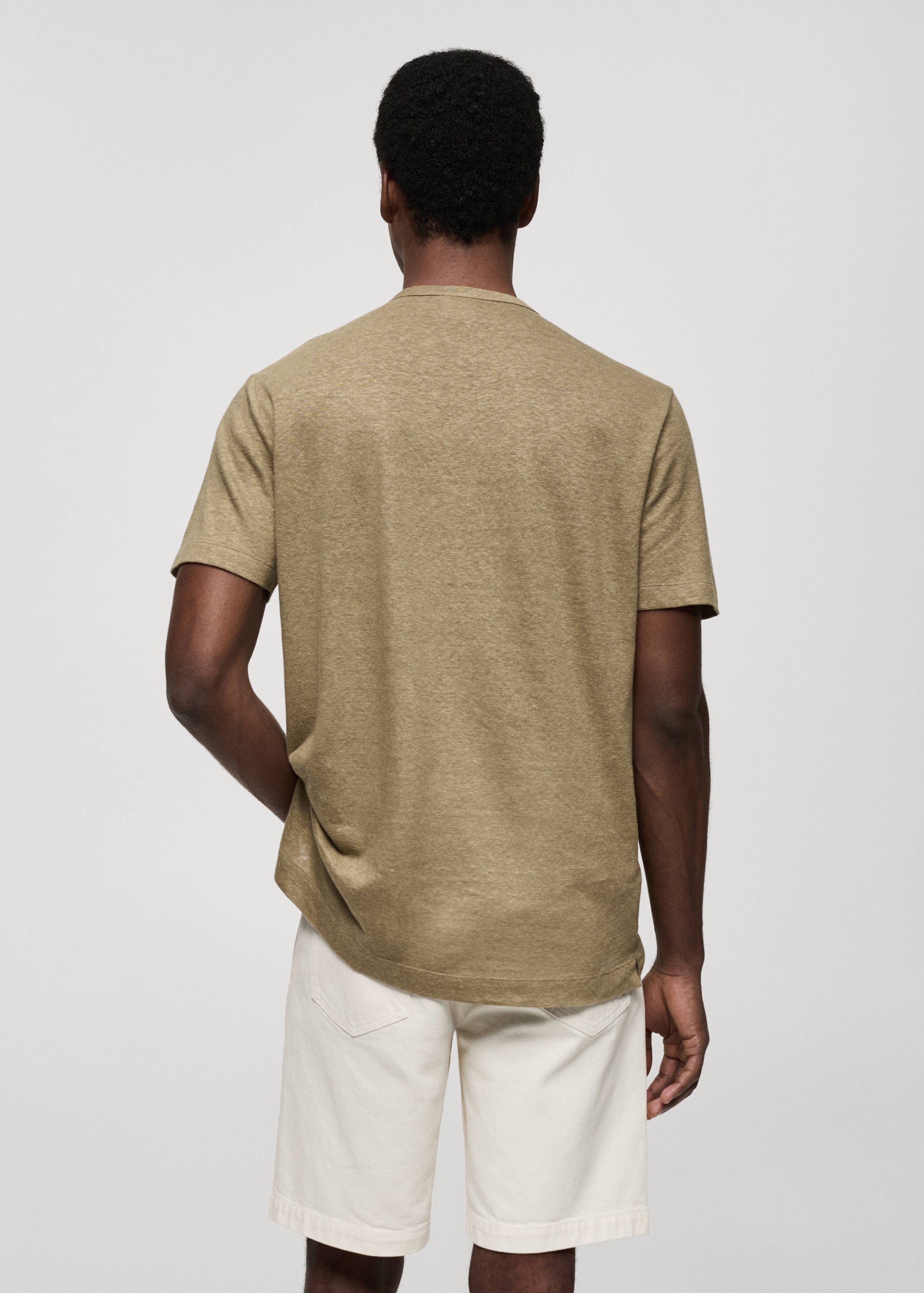 T-shirt slim-fit mélange de lin - Verso de l’article