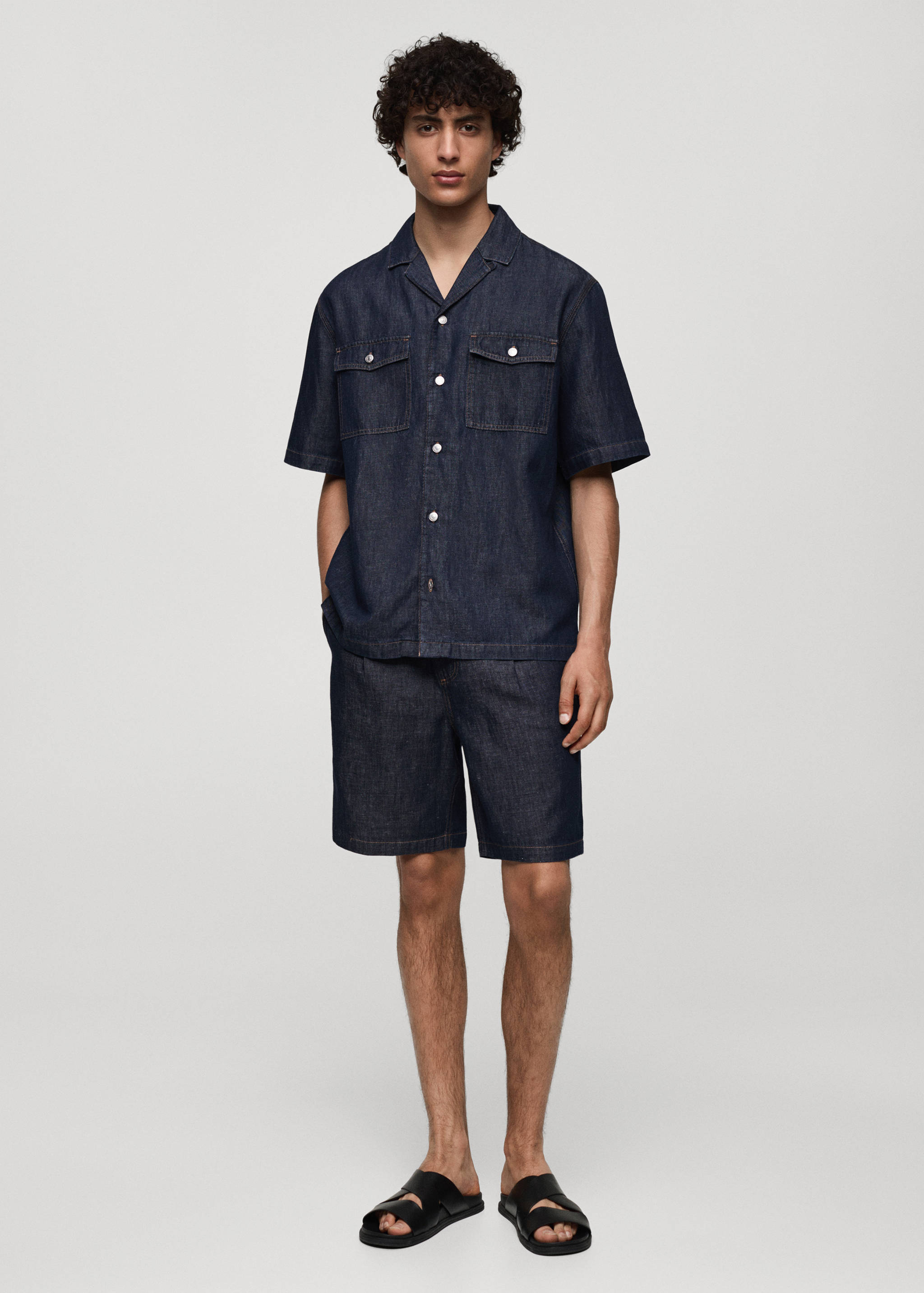 Bermuda 100 % coton effet denim - Plan général