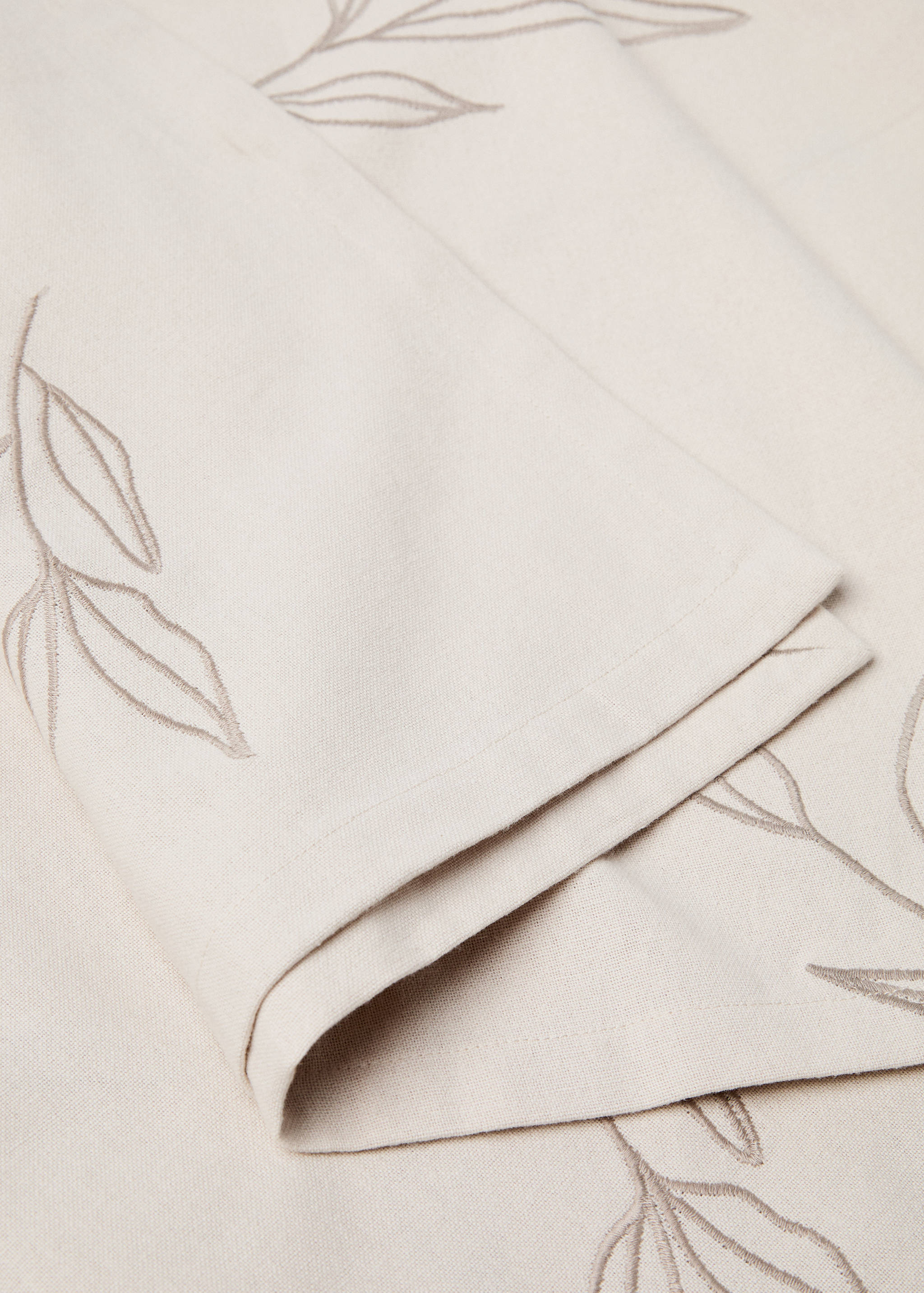 Nappe en coton brodé feuilles pour 6 à 8 convives - Détail de l'article 1