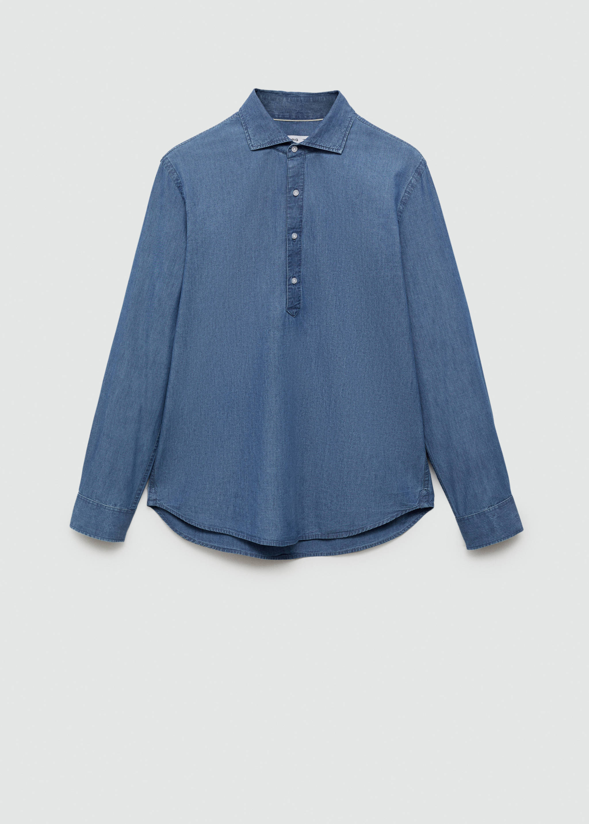 Chemise type polo 100 % coton chambray - Article sans modèle
