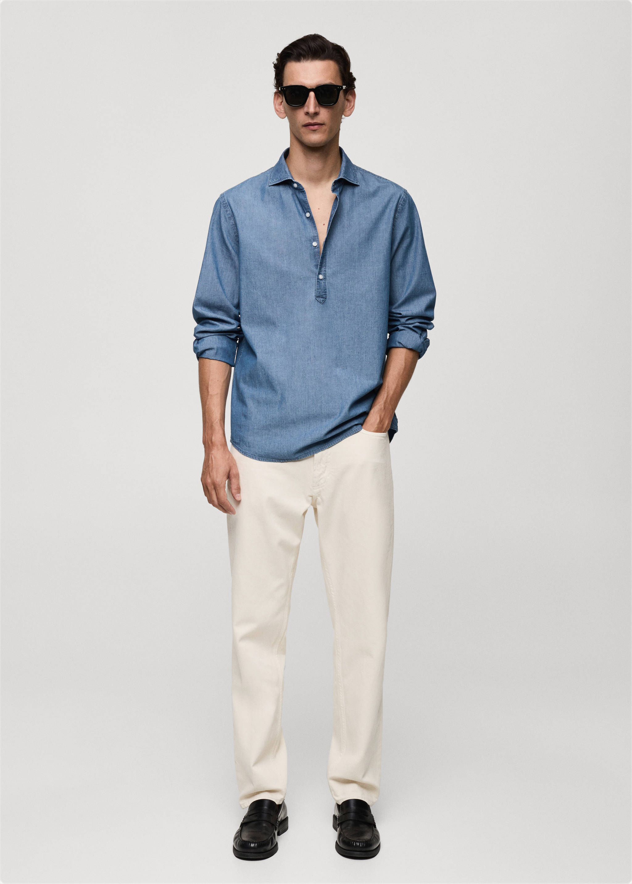 100% cotton chambray polo shirt - General plane