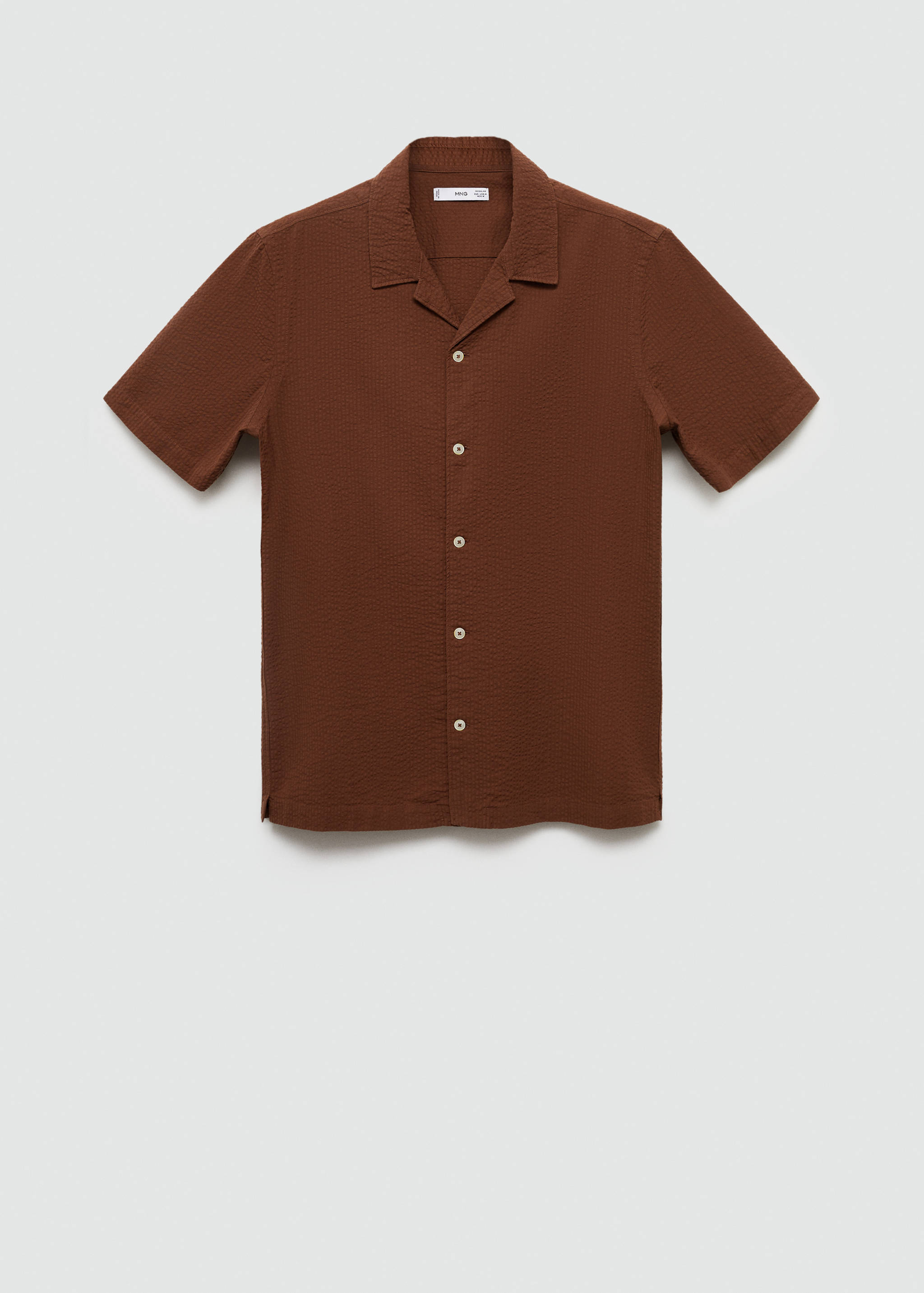 Regular-fit 100% seersucker cotton shirt - Article without model