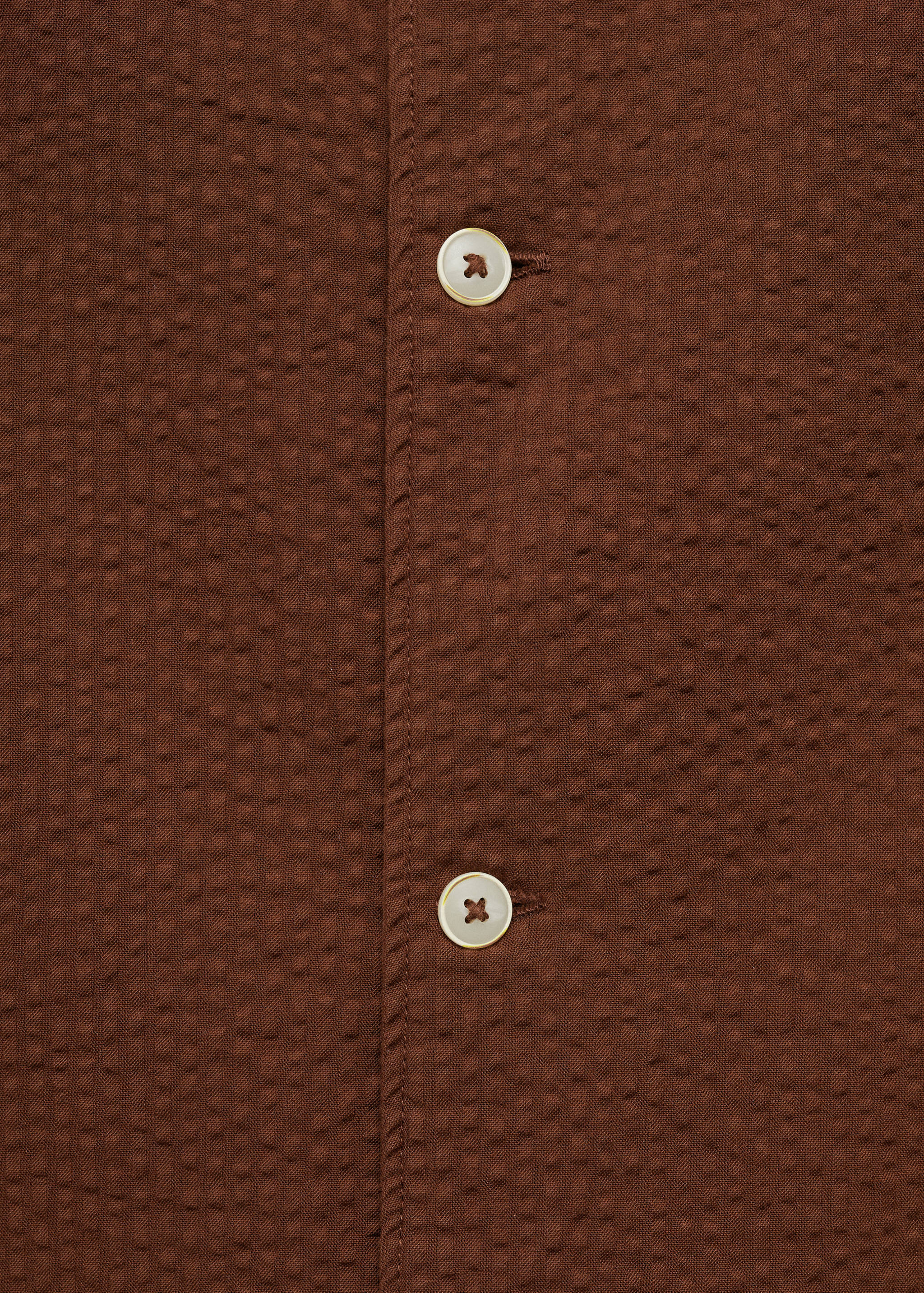 Regular-fit 100% seersucker cotton shirt - Details of the article 0