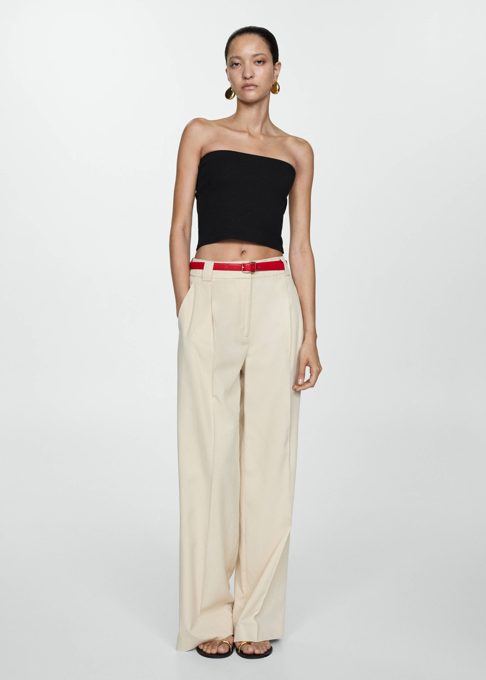 Cotton bandeau top - General plane