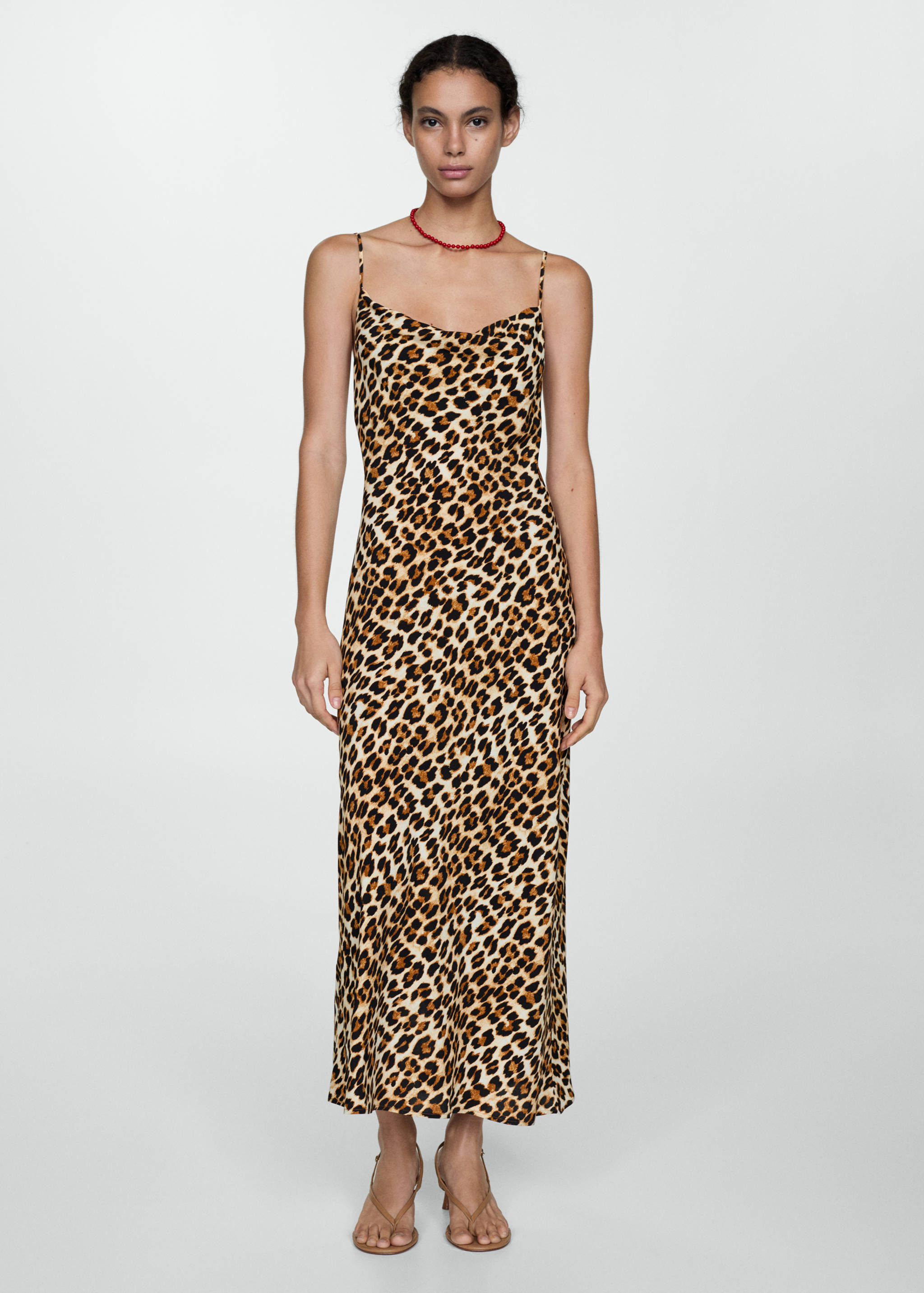Leopard-print long dress - General plane
