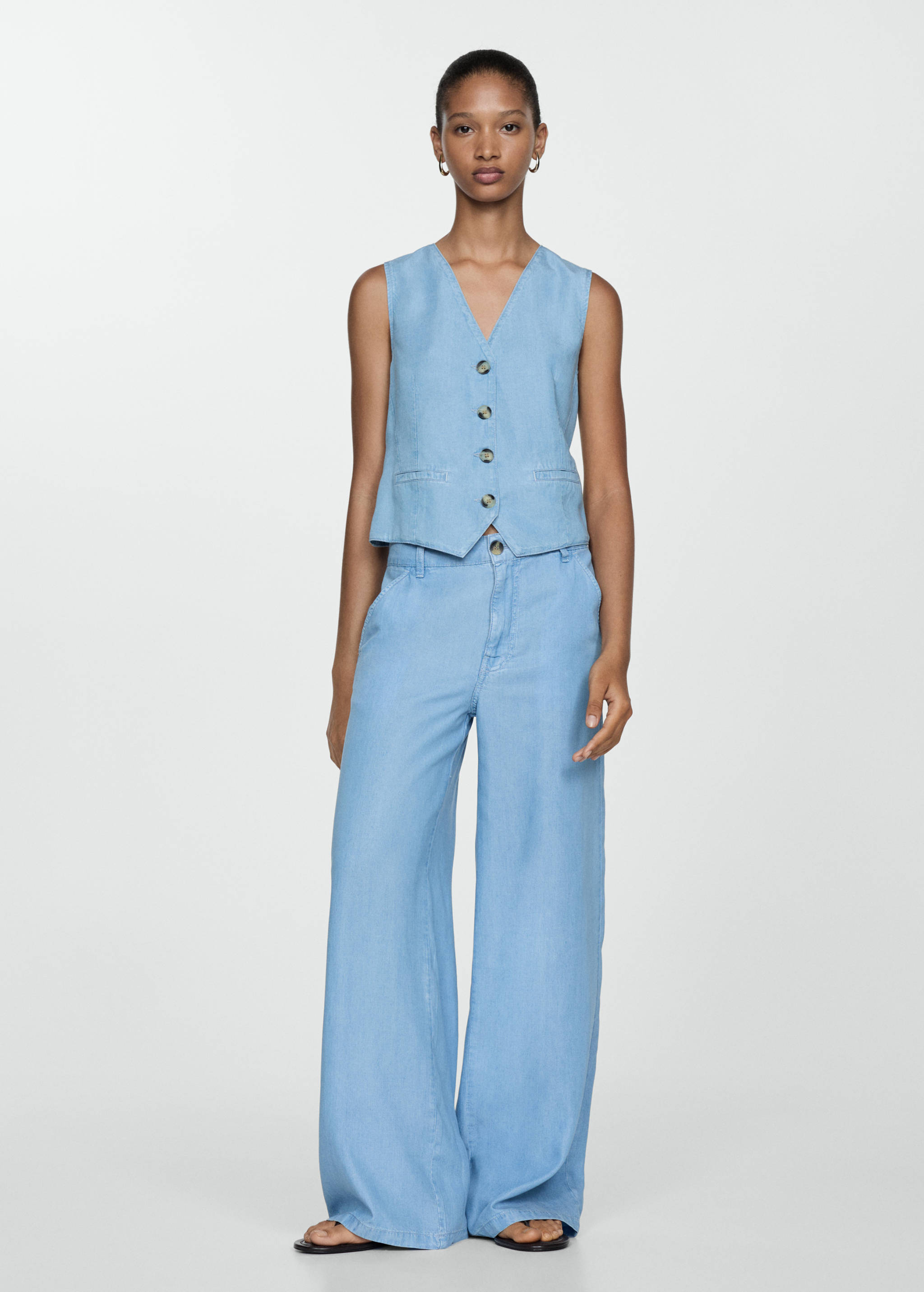 Chaleco lyocell efecto denim - Plano general