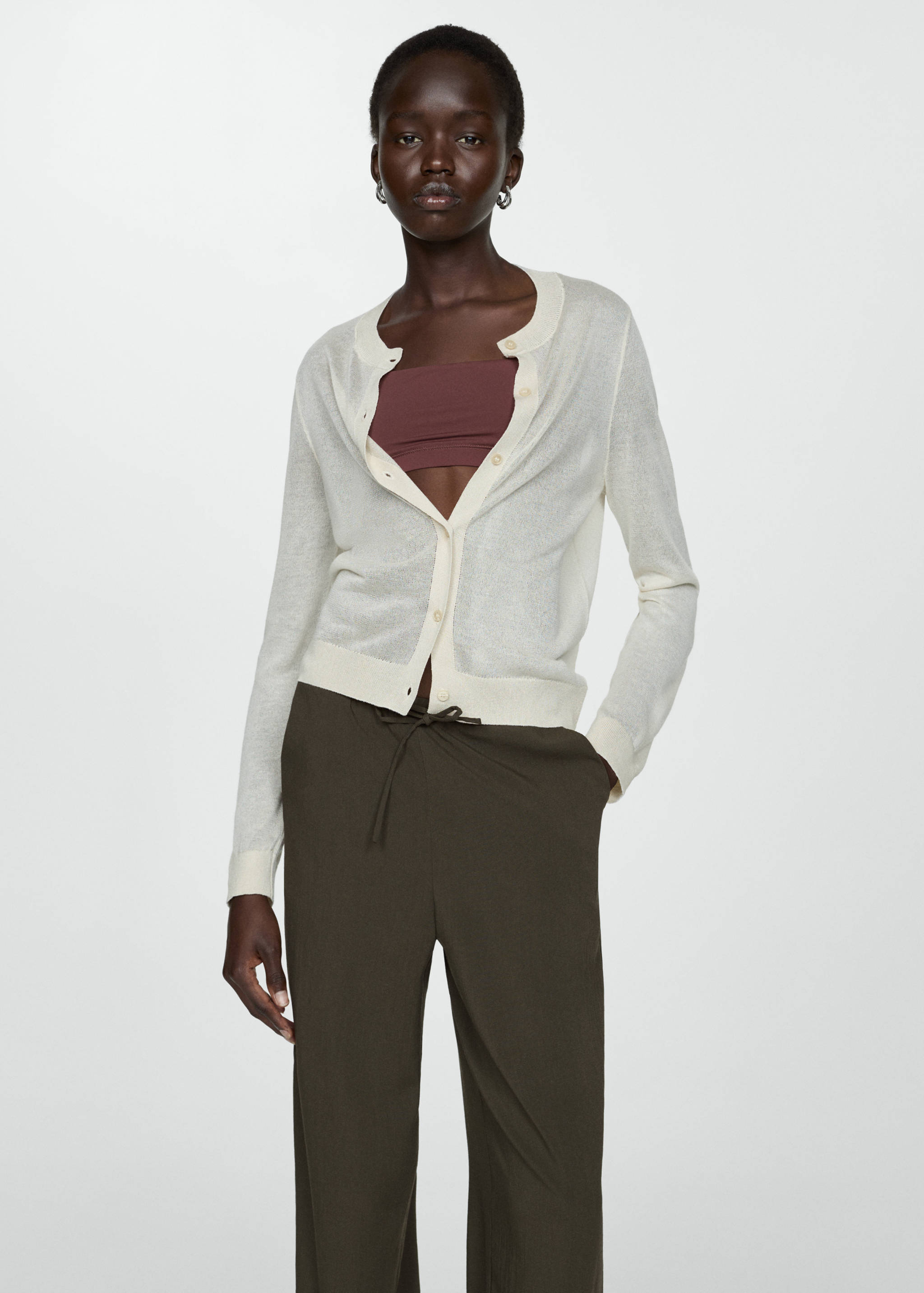 Celana straight-fit dengan pinggang elastis - Rincian barang 2