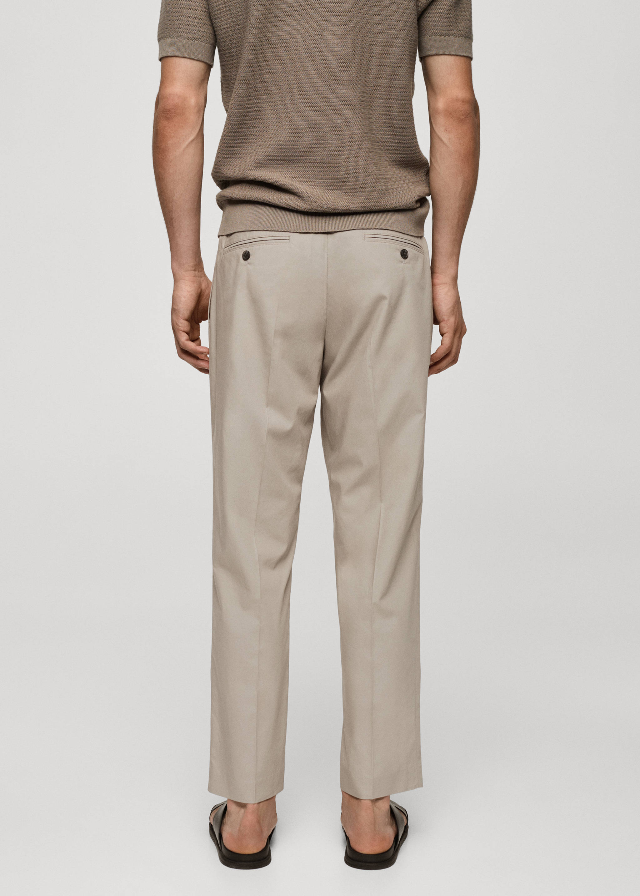 Slim-fit lyocell pleated trousers - Reverse of the article