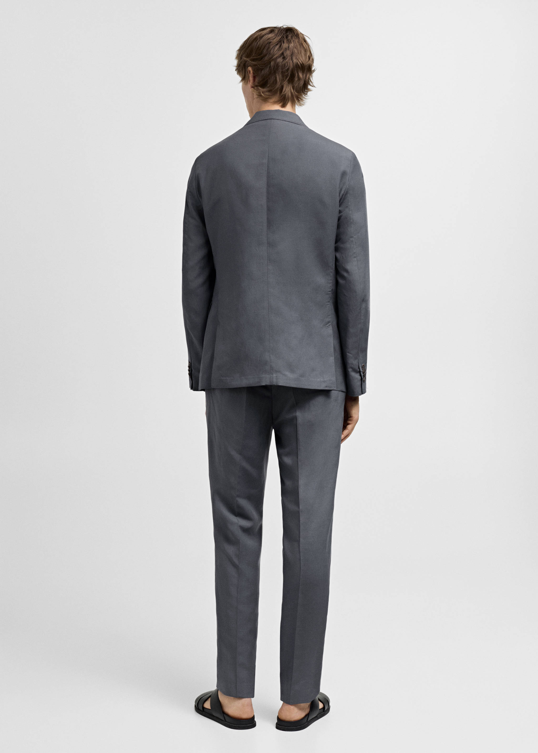 Slim-fit linen-blend suit pants - Reverse of the article