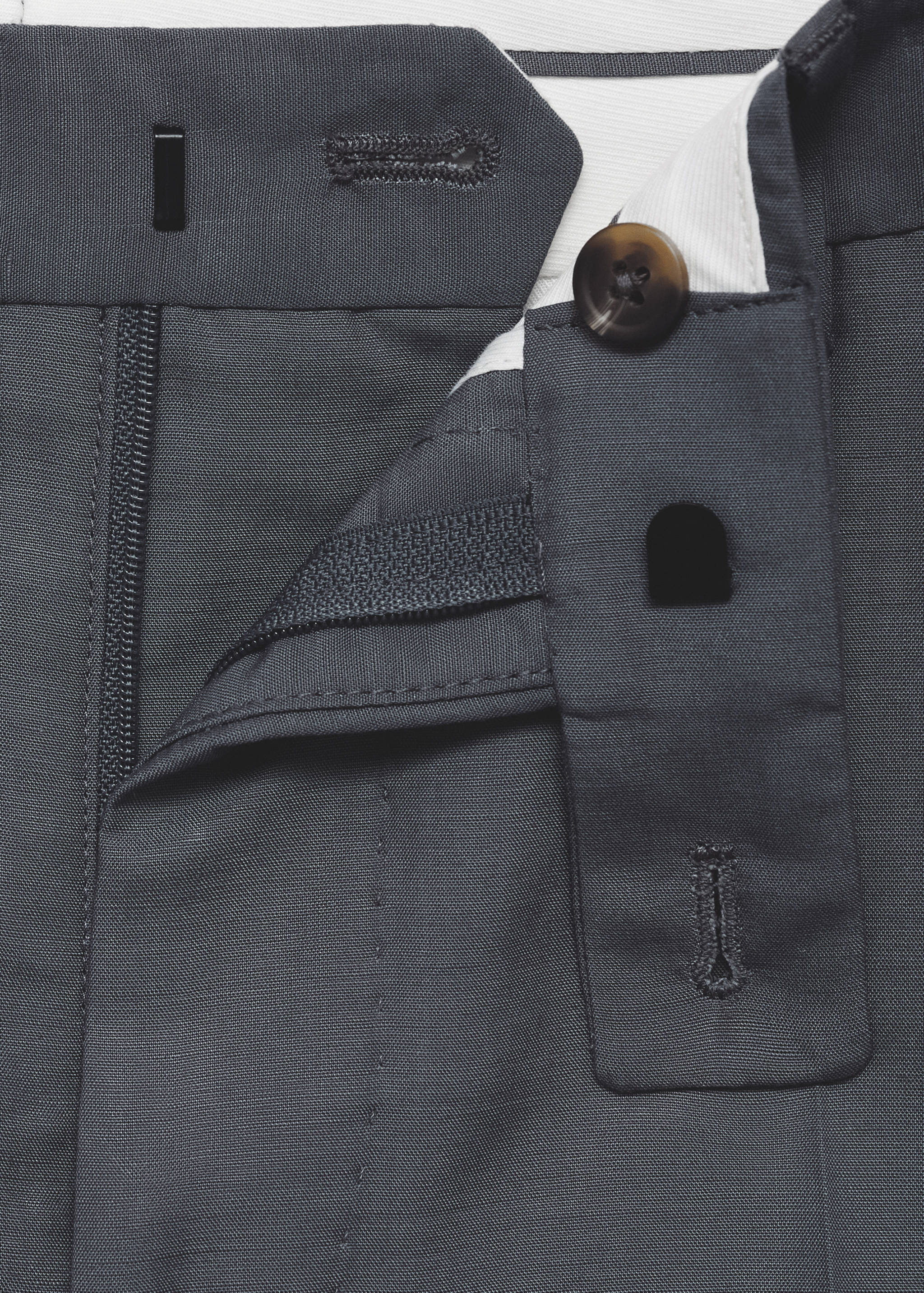 Slim-fit linen-blend suit pants - Details of the article 0